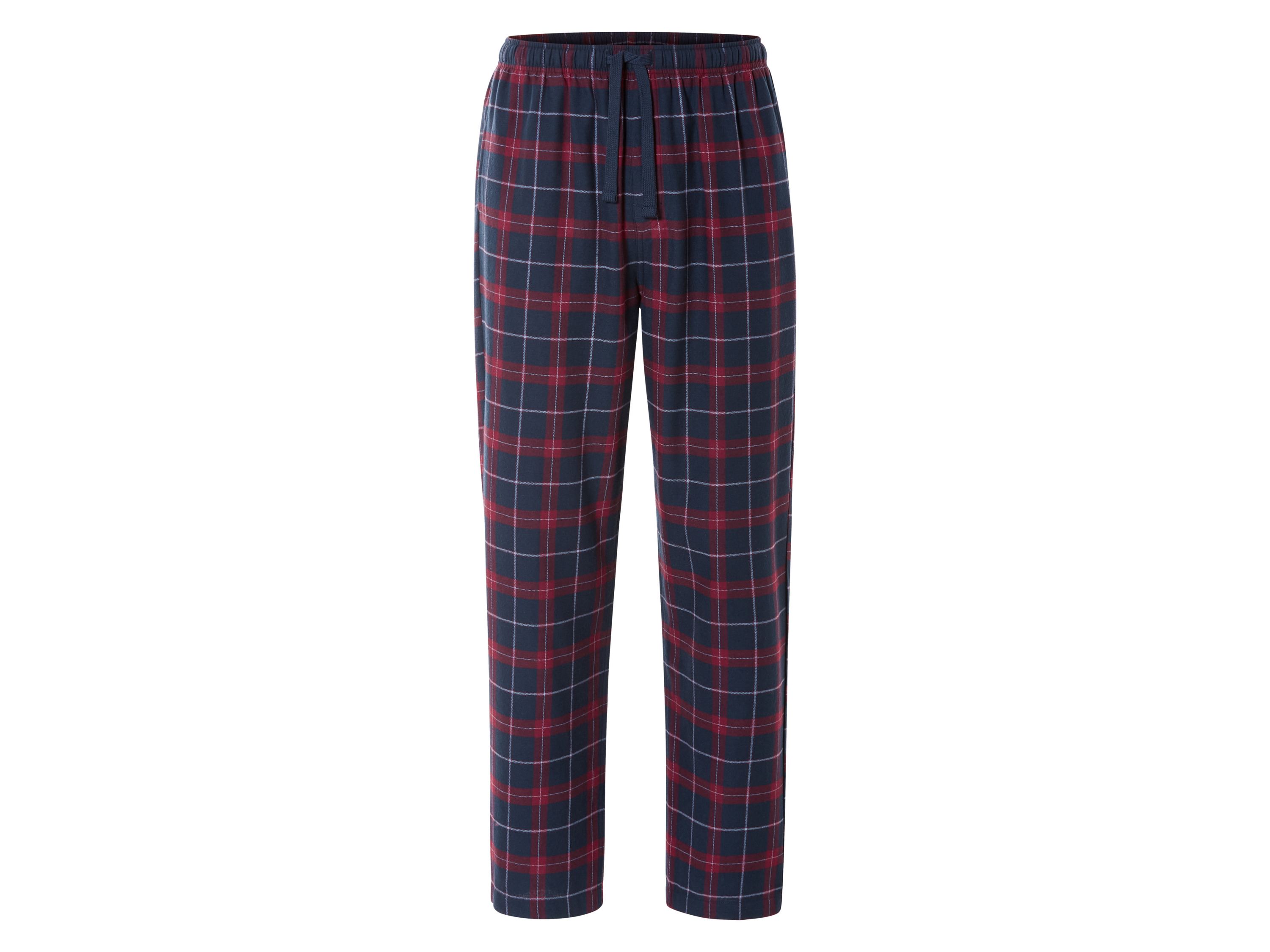 LIVERGY Flanellen heren pyjamabroek (S (44-46), Donkerblauw/rood)