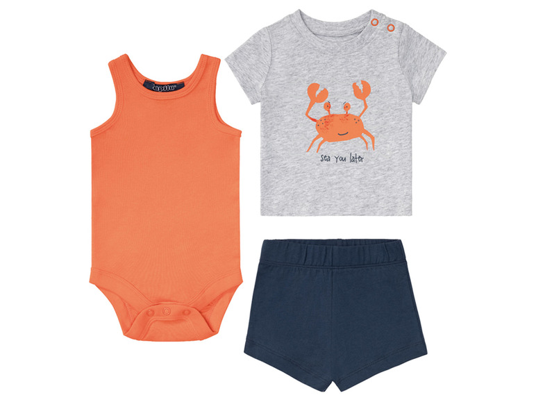 lupilu Baby zomerkleding (62/68, Grijs/oranje/donkerblauw)