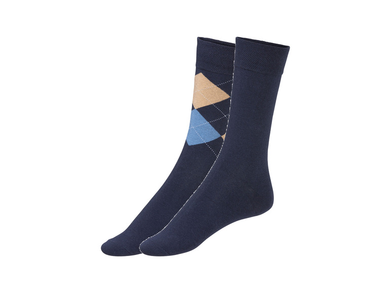 2 paar heren sokken (39-42, Patroon/marineblauw)