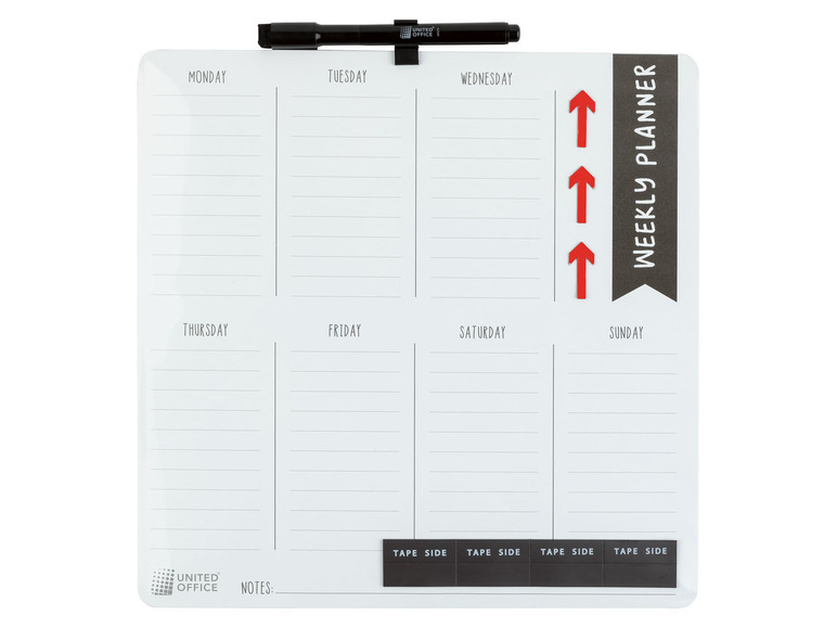 Magnetische kantoorartikelen (Whiteboard weekplanner)