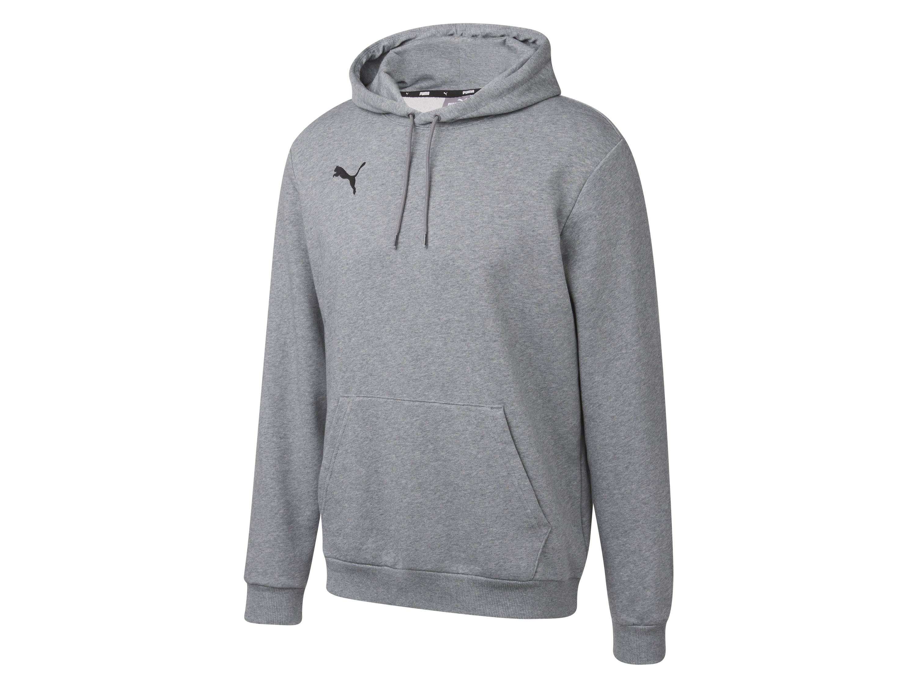 PUMA teamGOAL Casuals Hoody Heren sporttrui - Medium Gray Heather-Puma White - Maat L