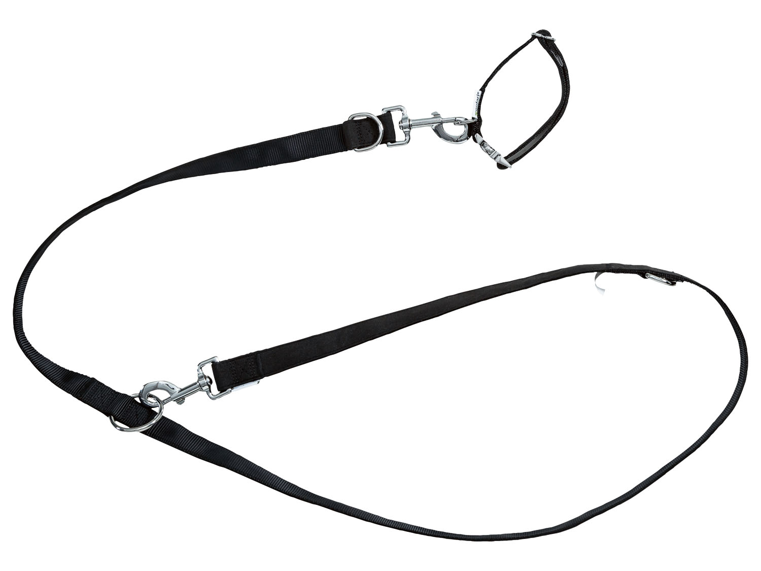 Zoofari Hondenhalsband met riem (M, Zwart)