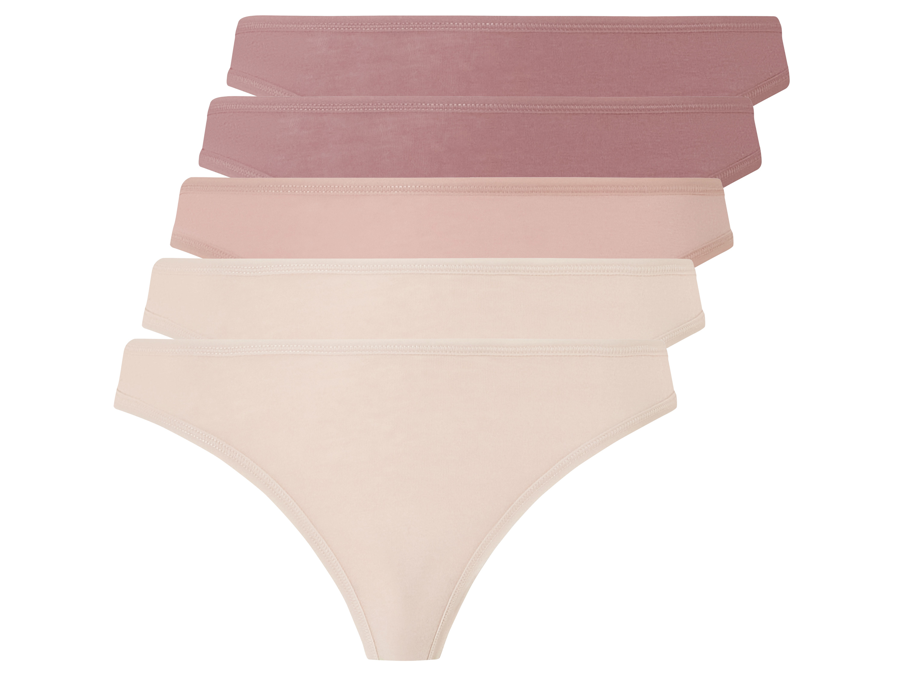 esmara Dames strings 5-pack (S (36/38), roze/beige)