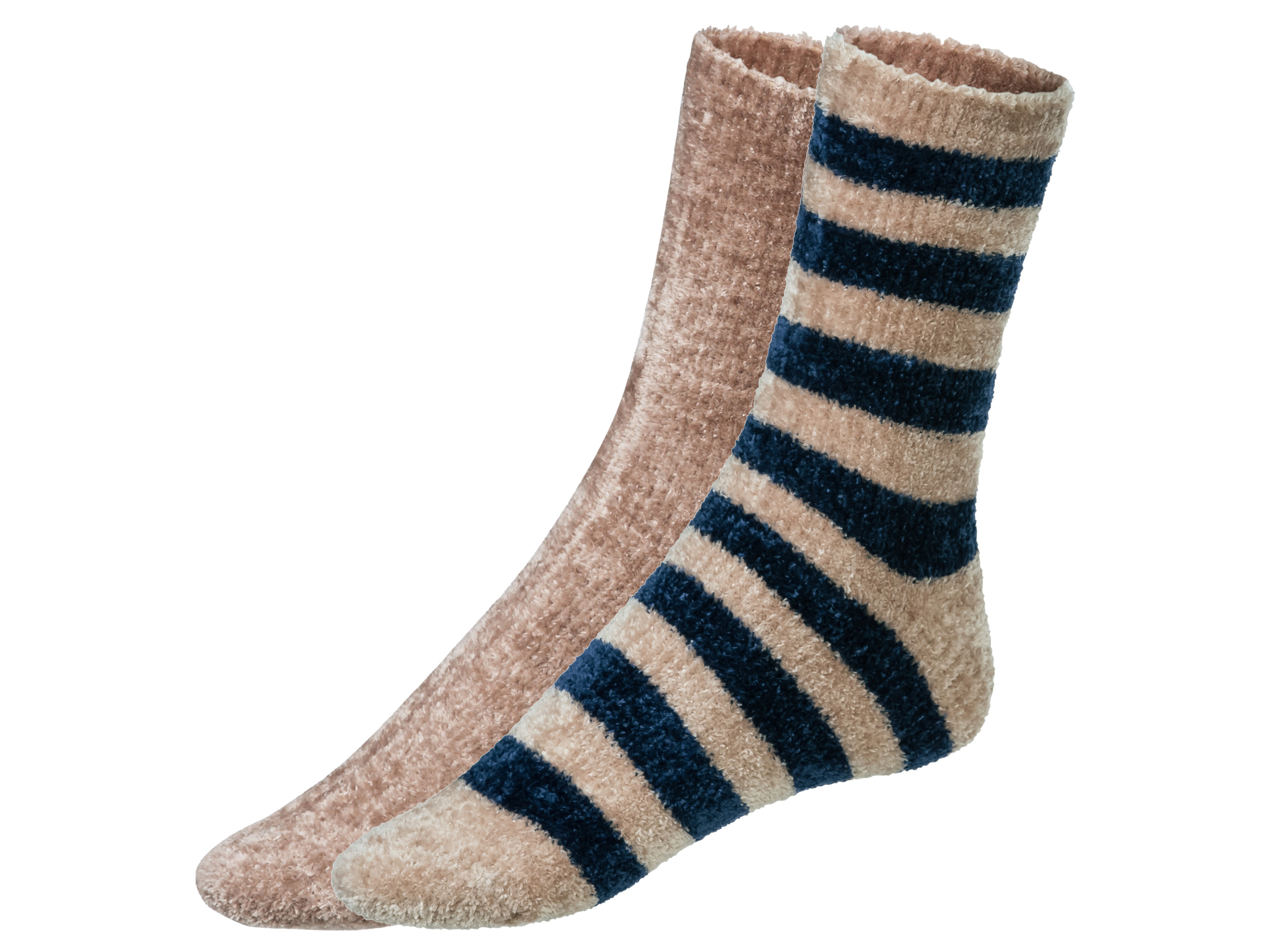 esmara 2 paar dames sokken (35-38, Beige/blauw)