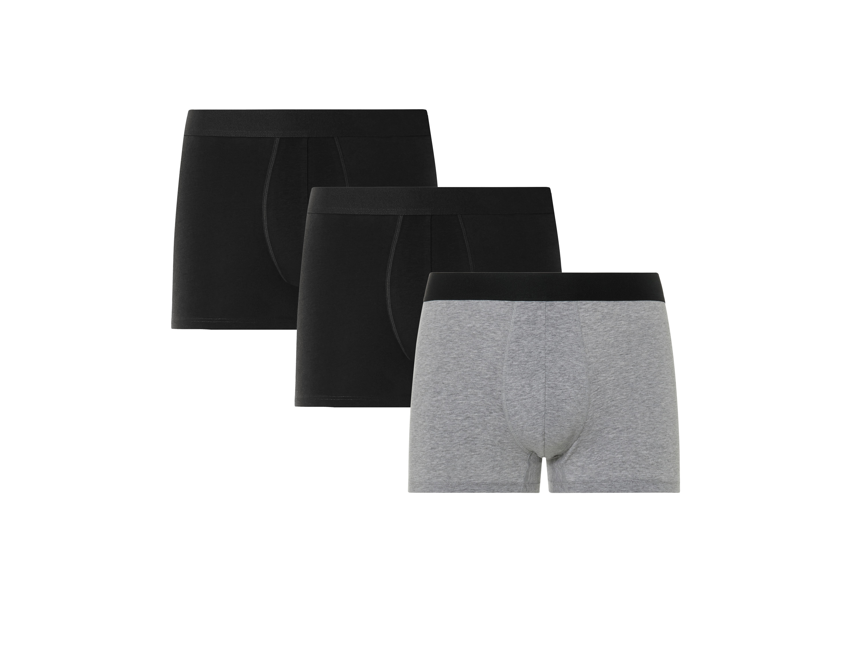 LIVERGY Heren boxershorts 3-pack (M, Zwart/grijs)