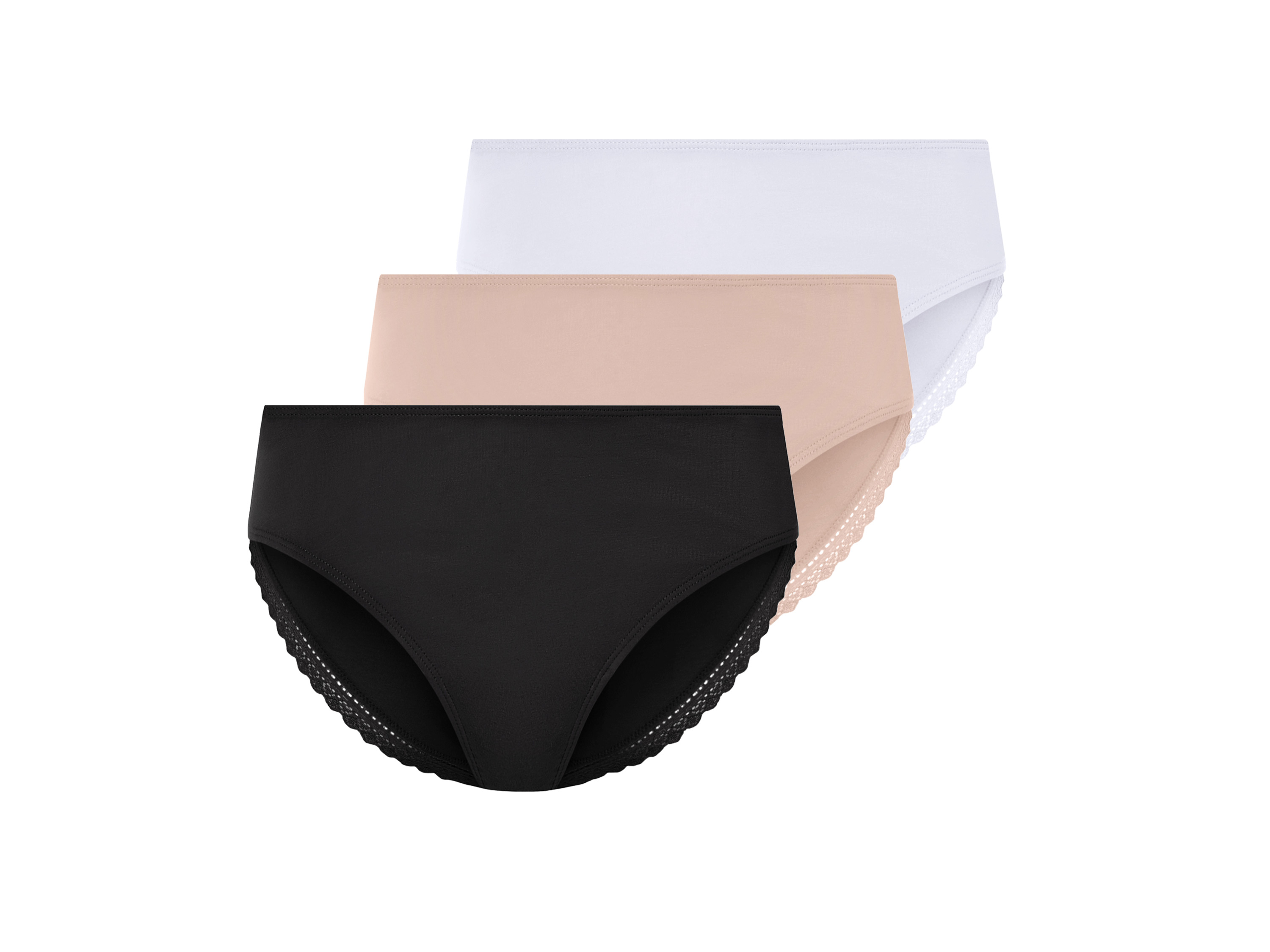 esmara 3 dames slips (S (36/38), zwart/roze/wit)