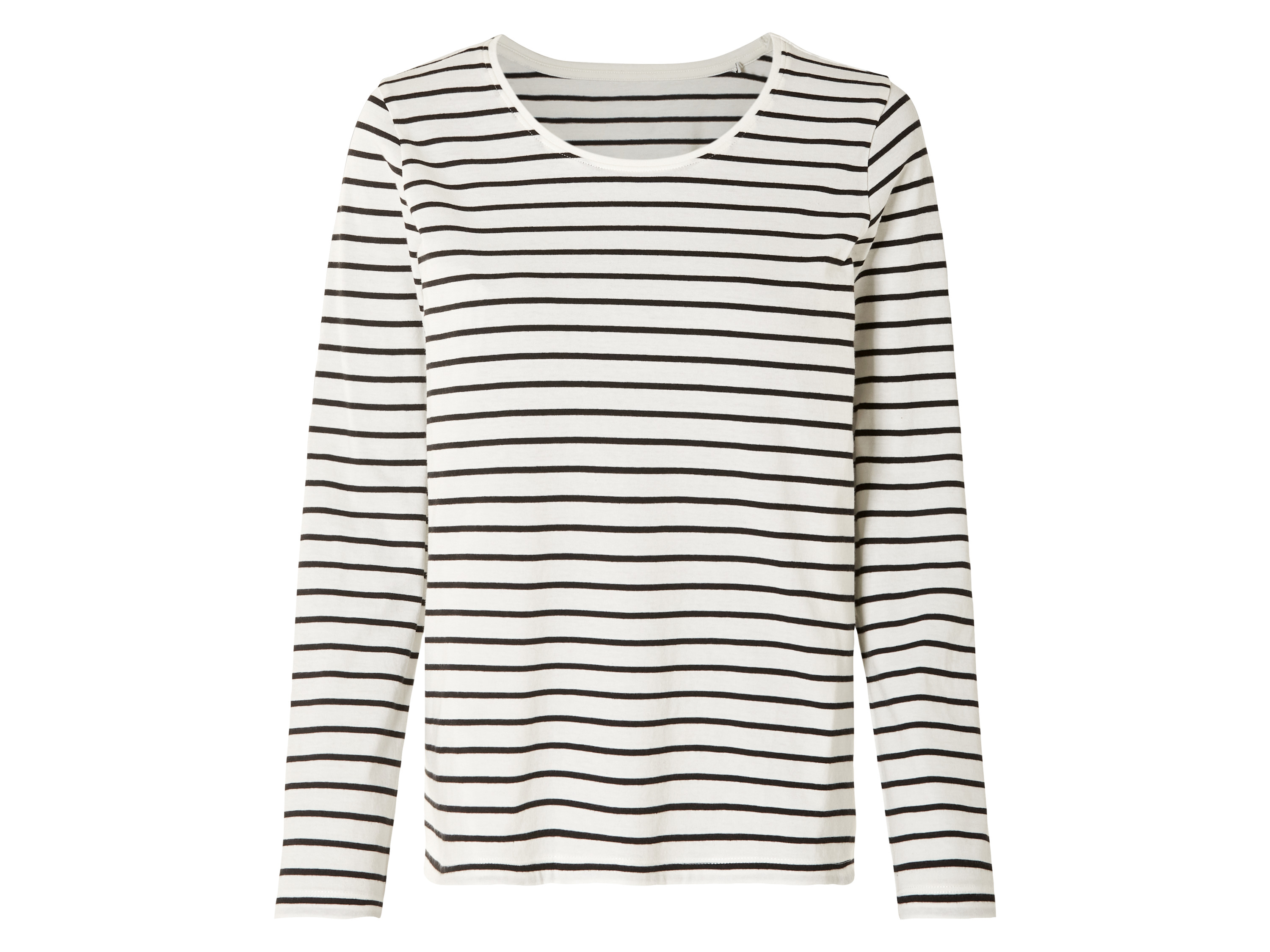 esmara Dames shirt met lange mouwen (XS (32/34), Zwart/wit gestreept)