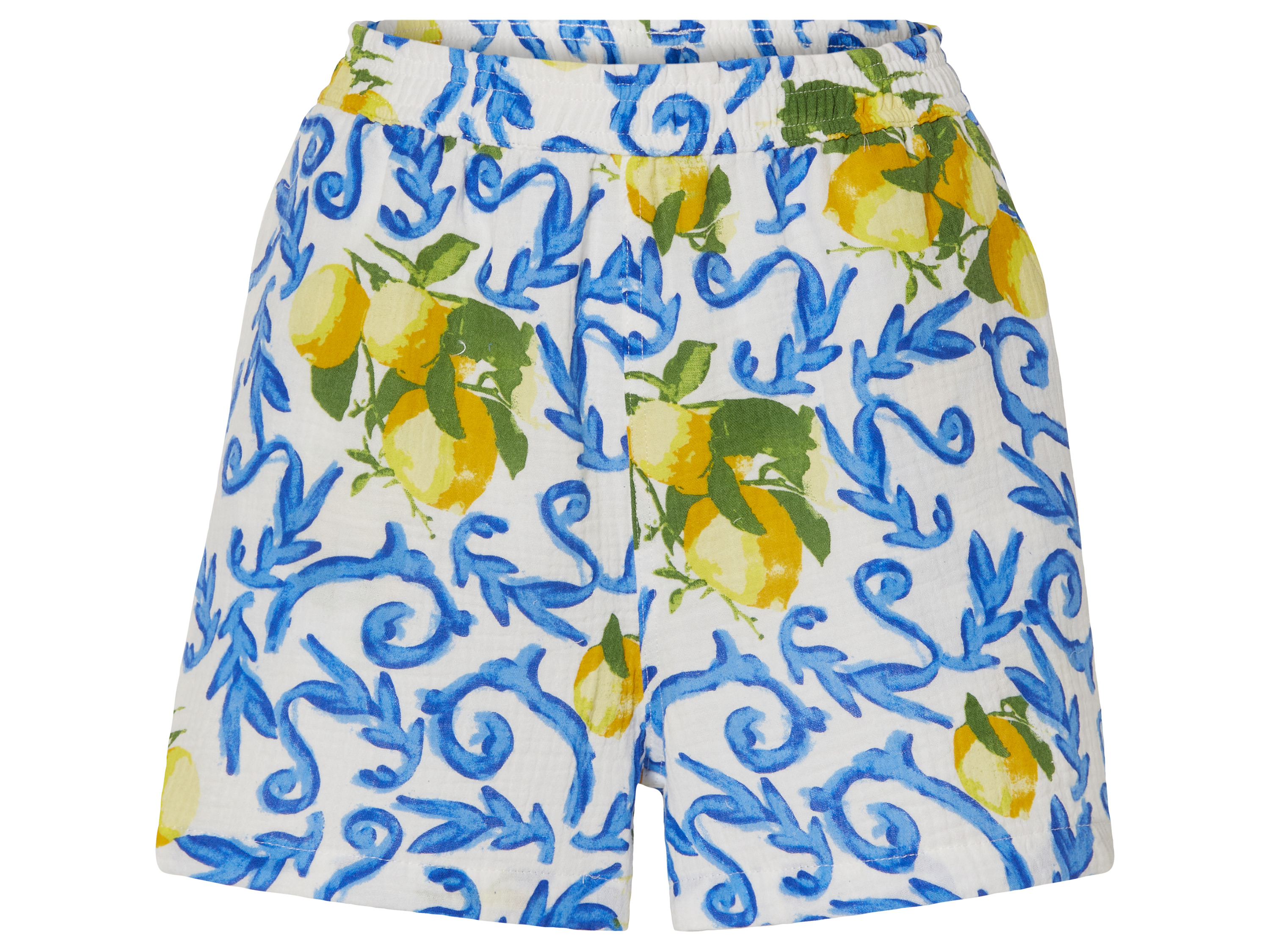 esmara Dames mousseline short (46, Geel/blauw/wit)