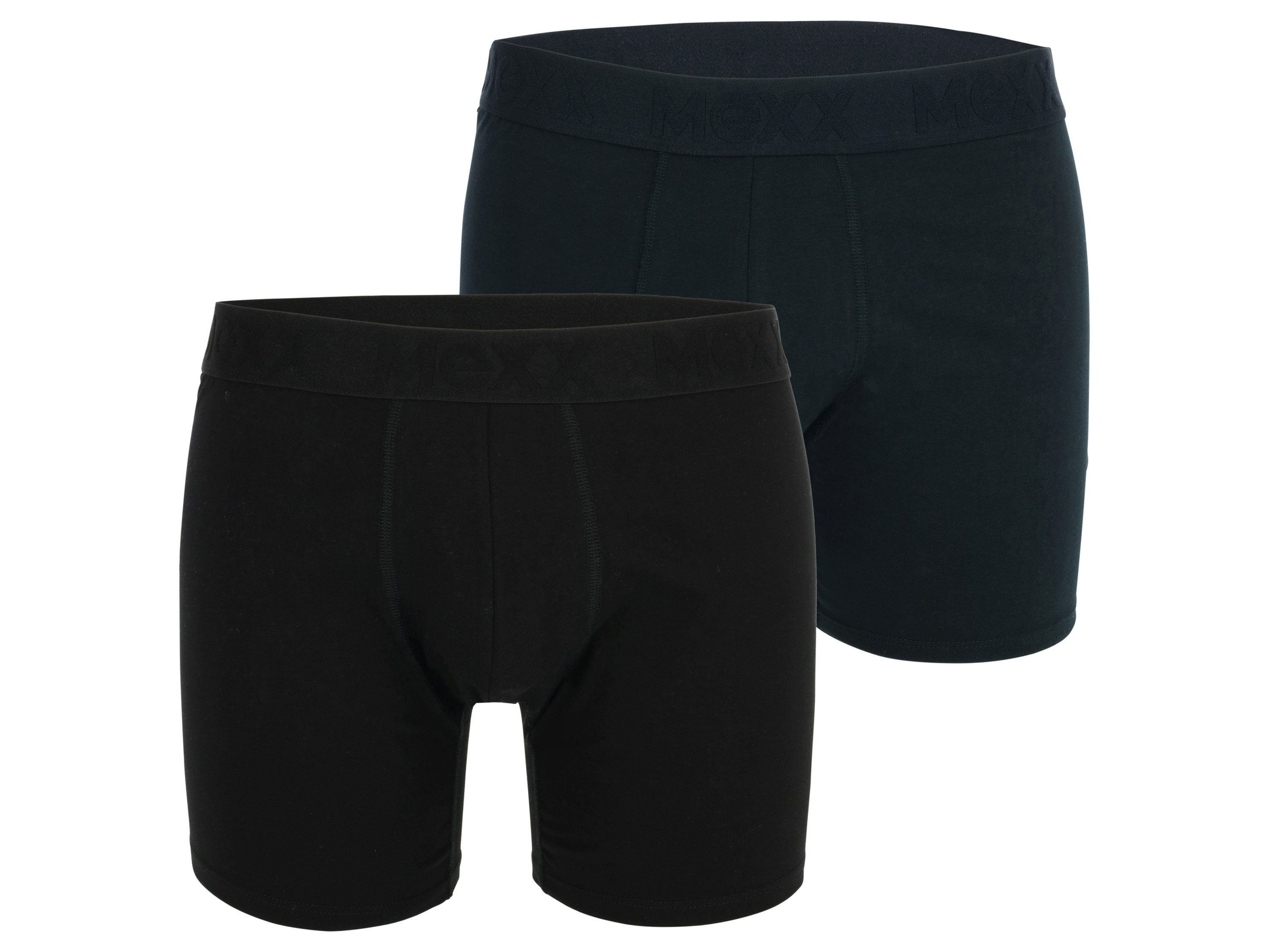 MEXX 2 heren boxers (M, Zwart/donkerblauw)