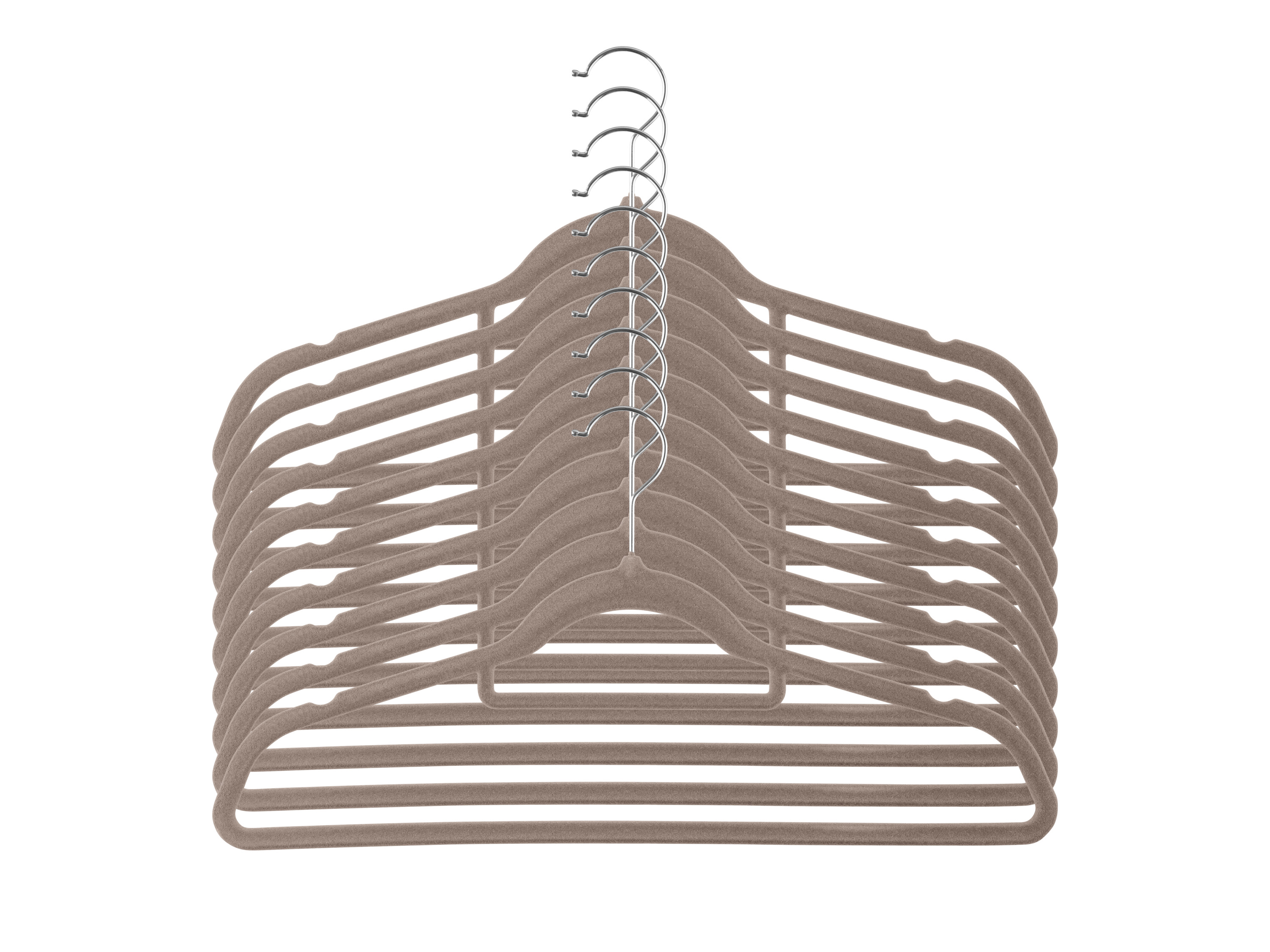 LIVARNO home Kledinghangers (Set van 10 kleerhangers, Beige)