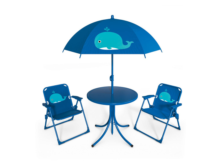 LIVARNO home Outdoor kinderzitset met parasol (Blauw)