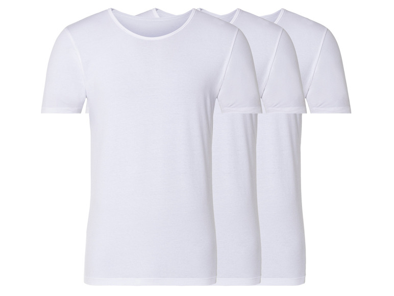 3 heren hemden (M, Wit met ronde hals)