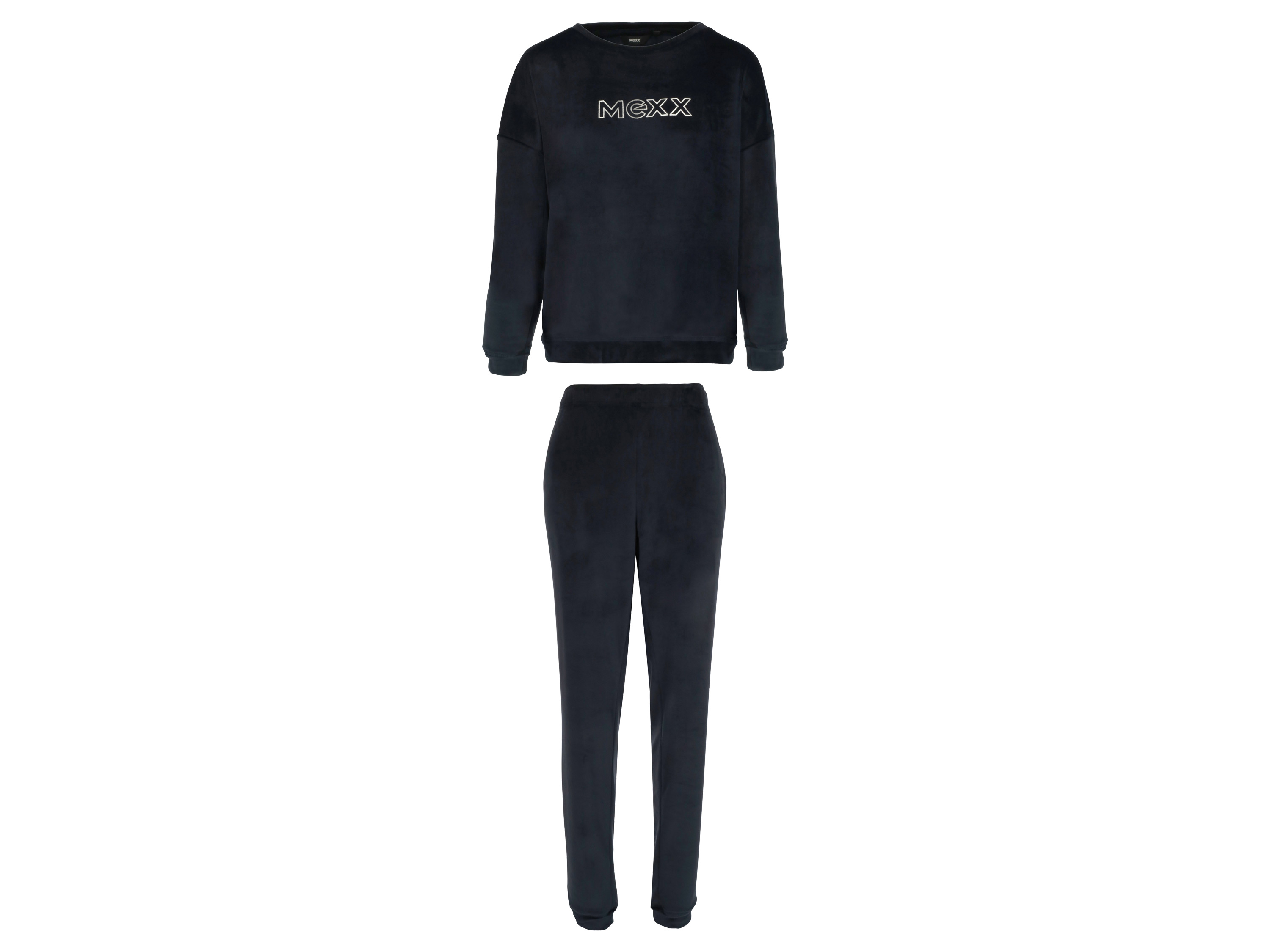 MEXX Fleece dames pyjama (M, Marineblauw)