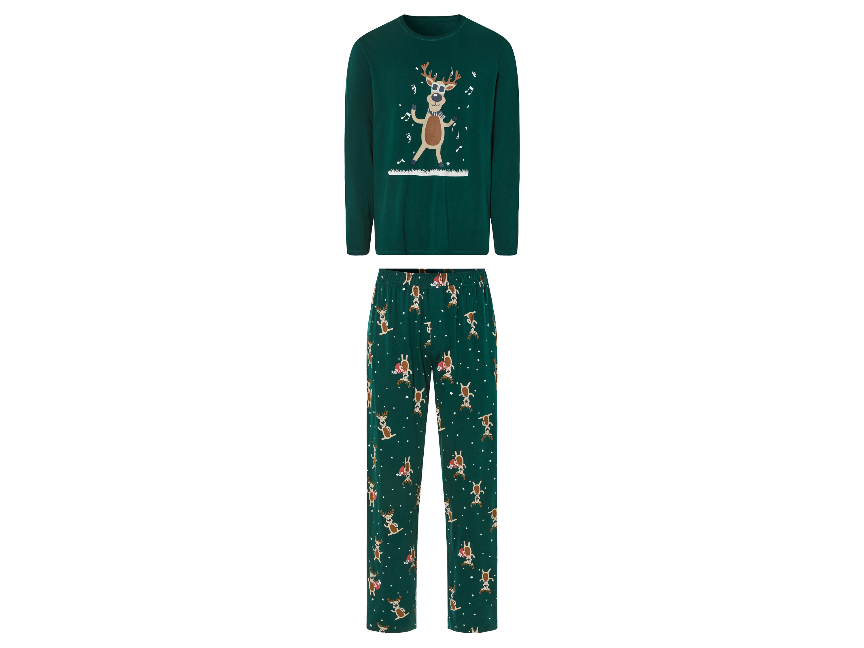 LIVERGY Heren pyjama (M (48/50), Groen)