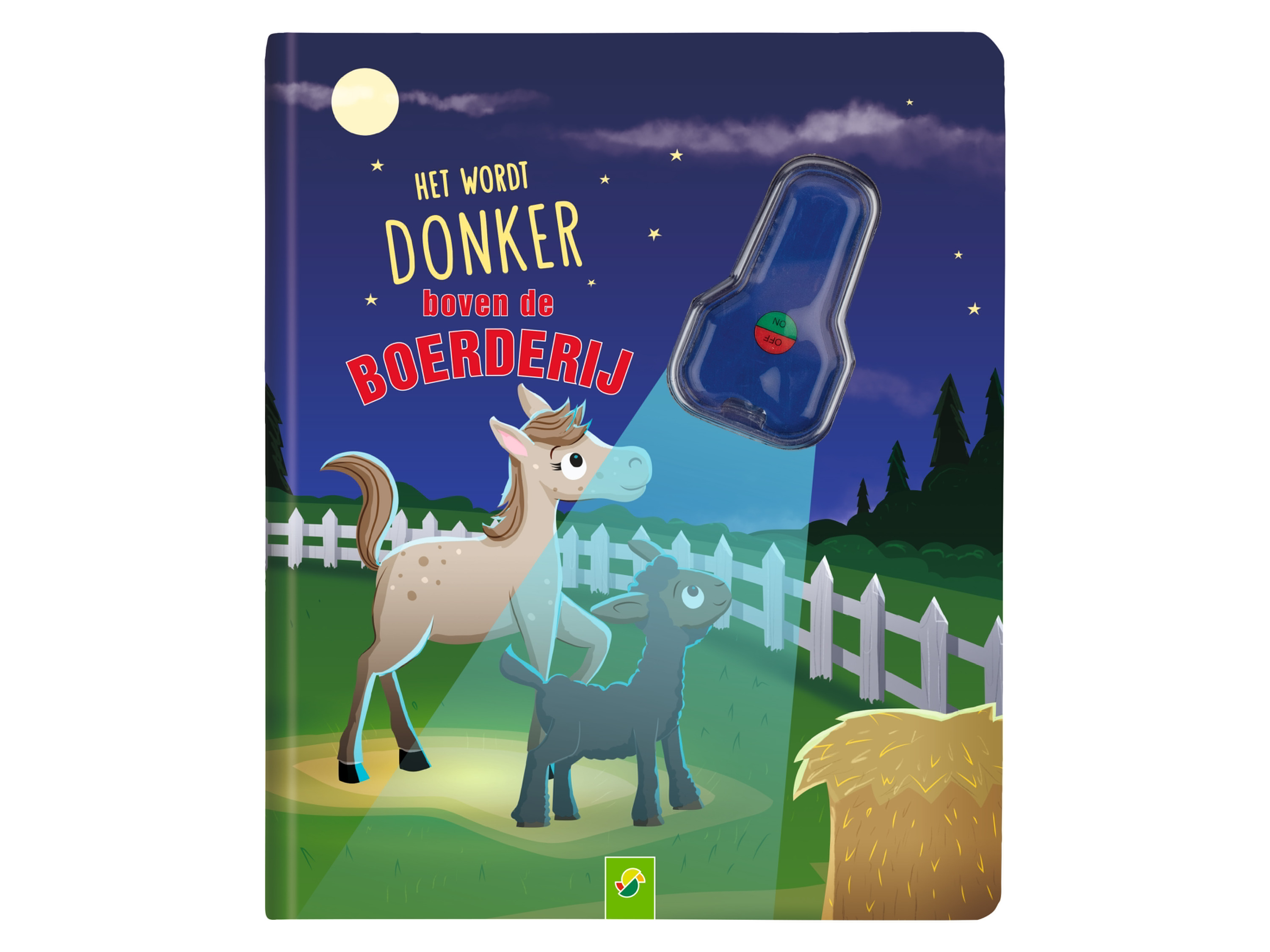 Kinderboek met UV-lamp (Het wordt donker boven de boerderij)