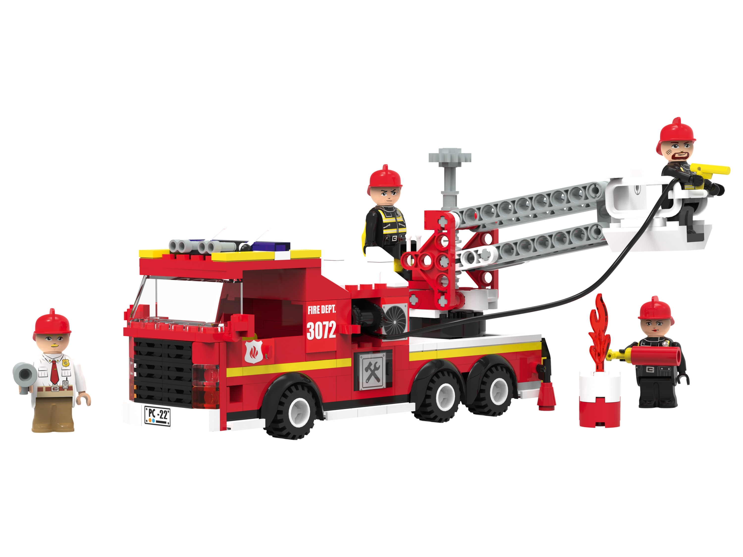 Playtive Clippys Clippys klemstenen Set M (Brandweer ladderwagen)