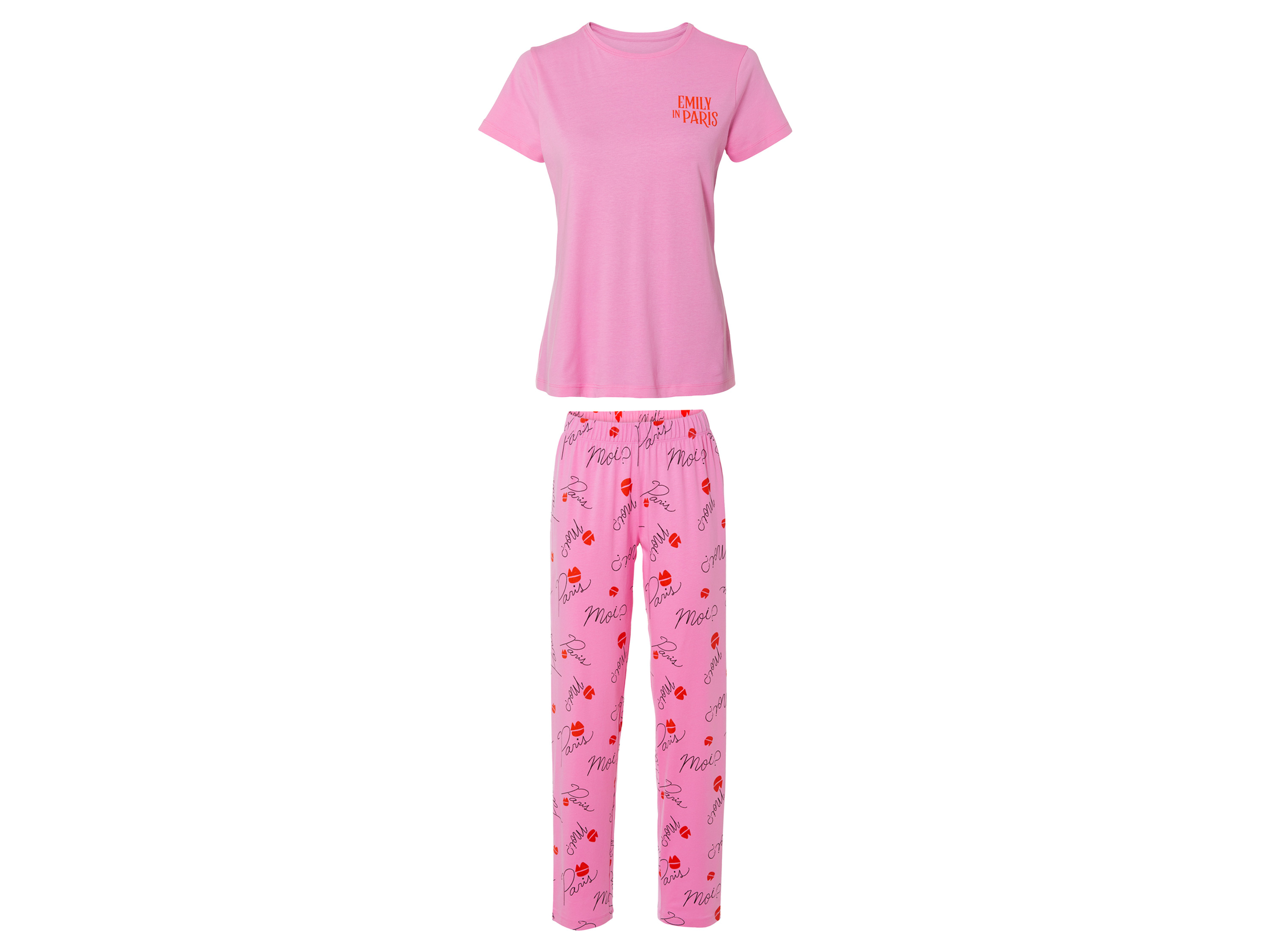 Dames pyjama Emily in Paris (M (40/42), Lichtroze)