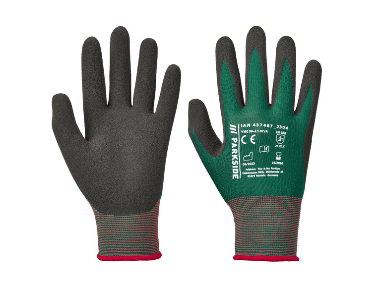 Werkhandschoenen (10, Zwart/rood/groen)