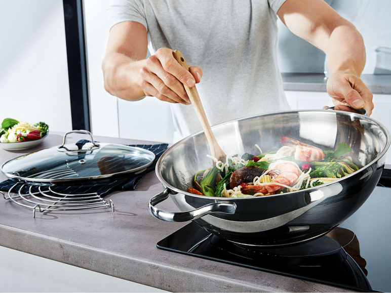 Ga naar volledige schermweergave: ERNESTO® RVS wok of wokpan Ø32 cm - afbeelding 2