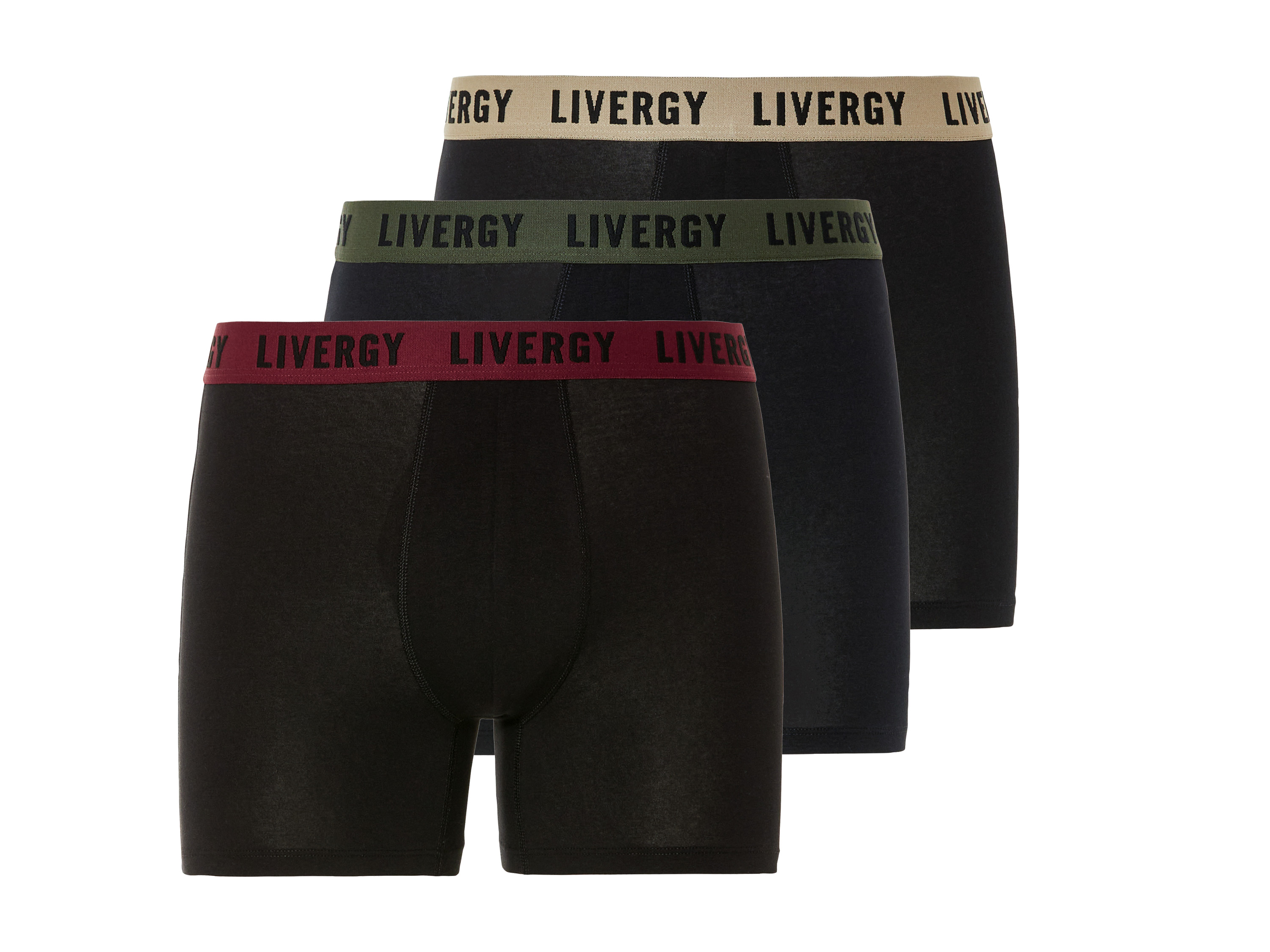 LIVERGY 3 heren boxers (M, Zwart)