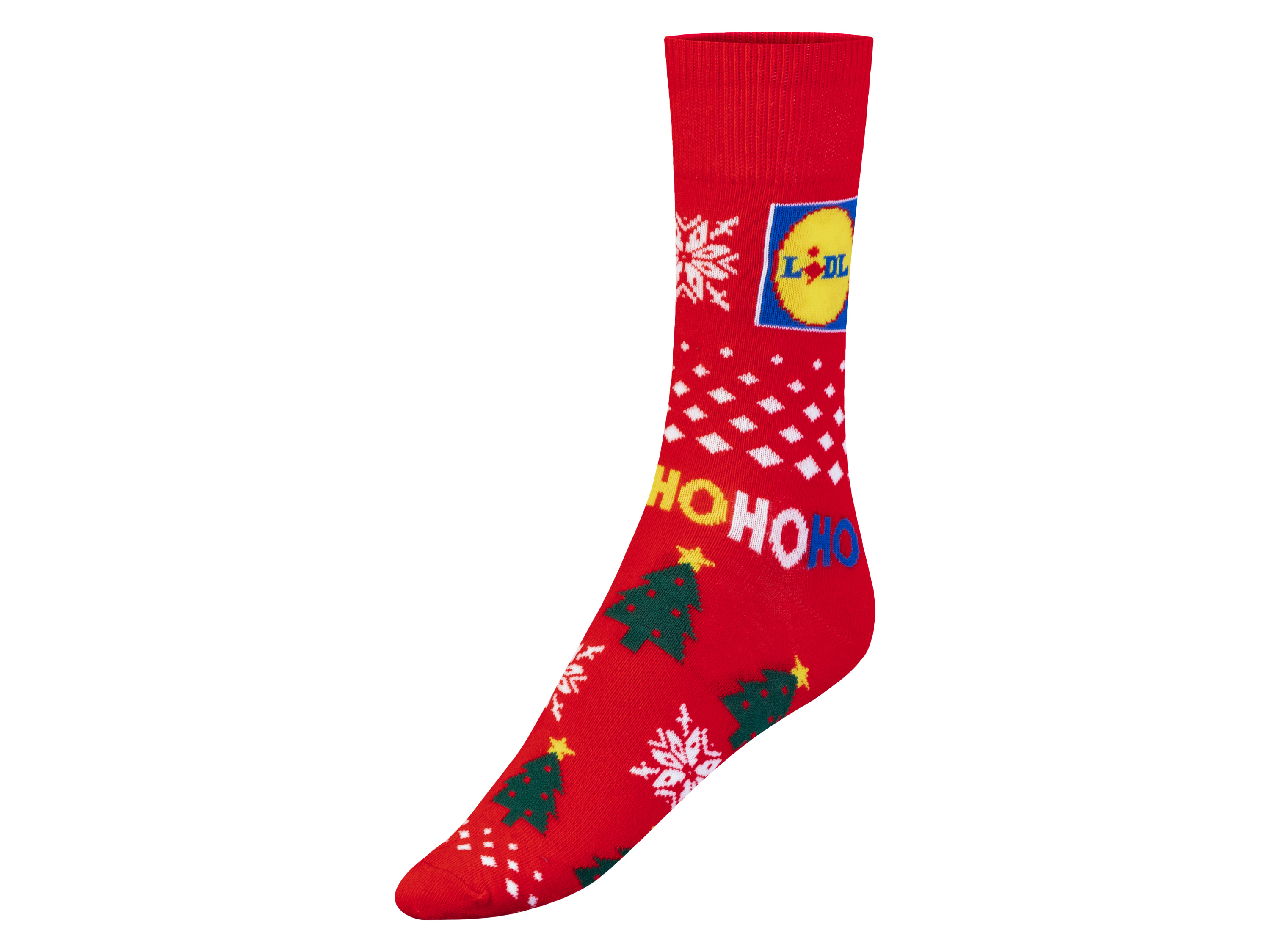 Kerstsokken met Lidl-print (39-42, Rood)