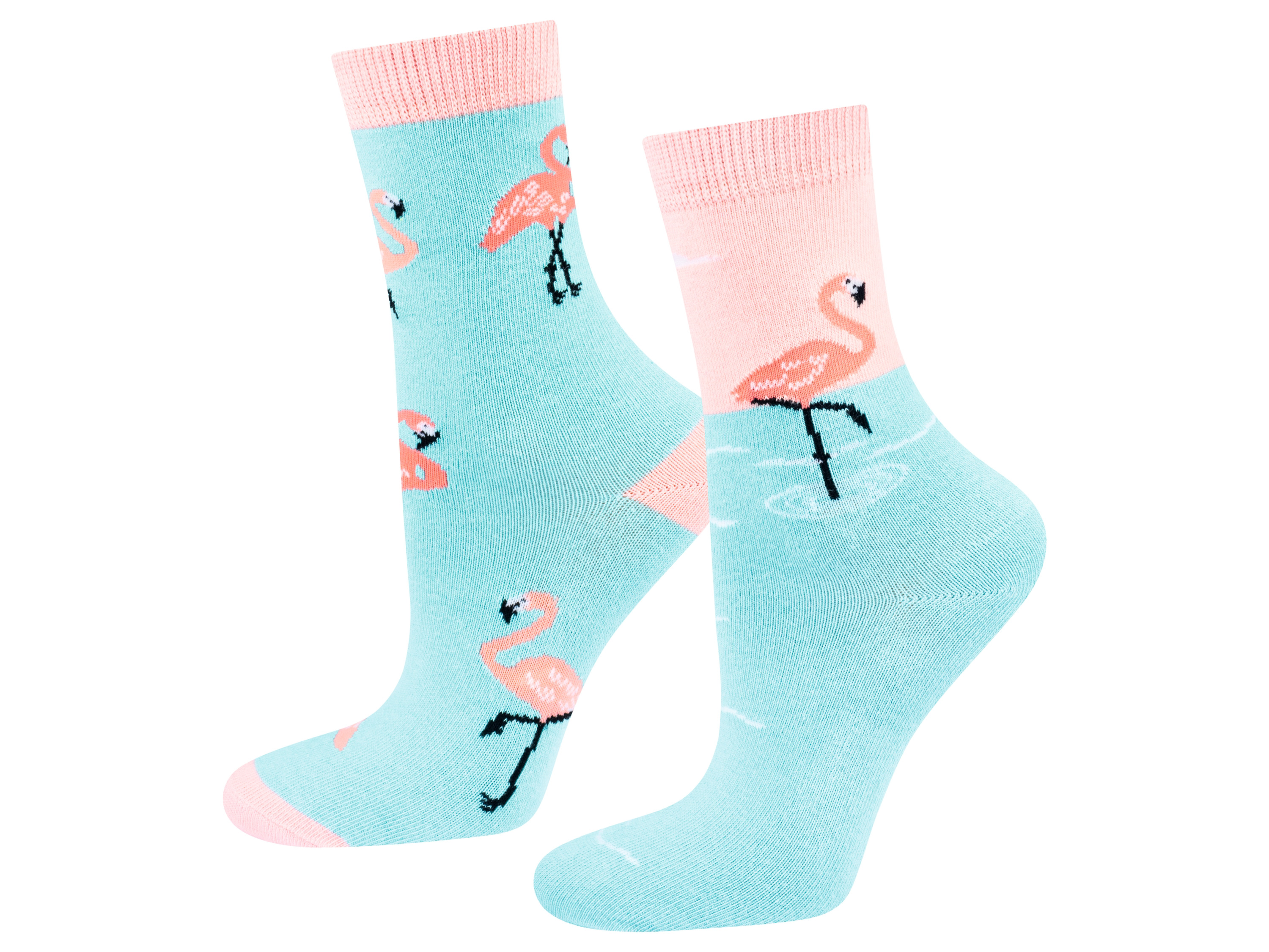 Soxo 2 paar kinder sokken (31-34, Flamingo)