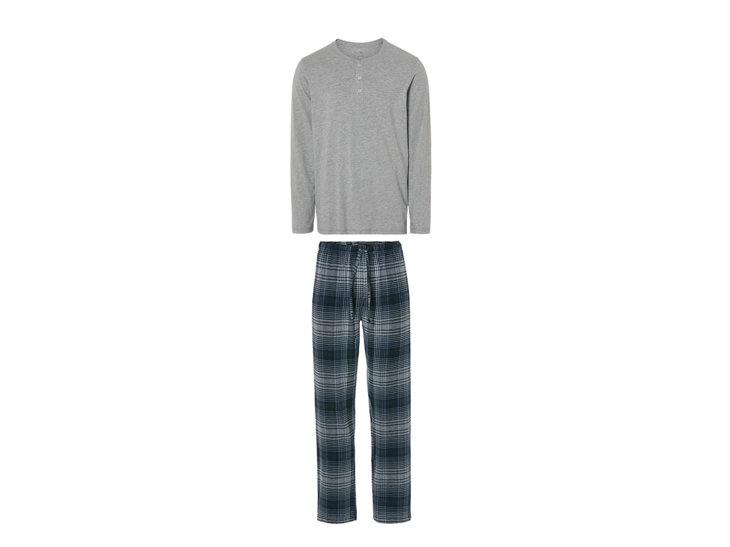 LIVERGY Heren flanellen pyjama (M (48/50), Grijs)