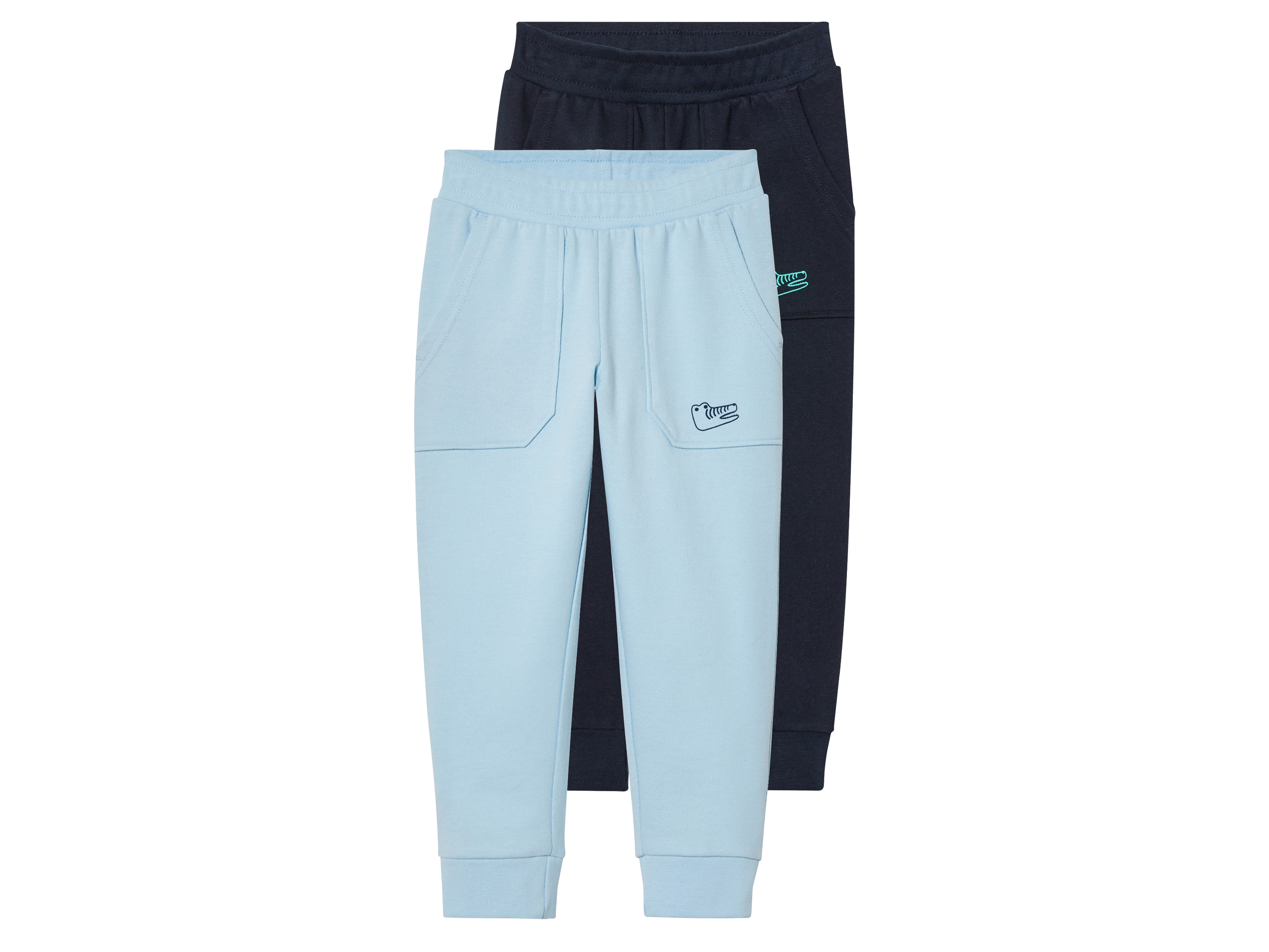 lupilu 2 kinder joggingbroeken (110/116, Donkerblauw/blauw)