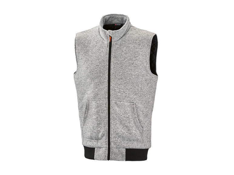 Heren gebreid fleece-vest (XL (56/58), Grijs)