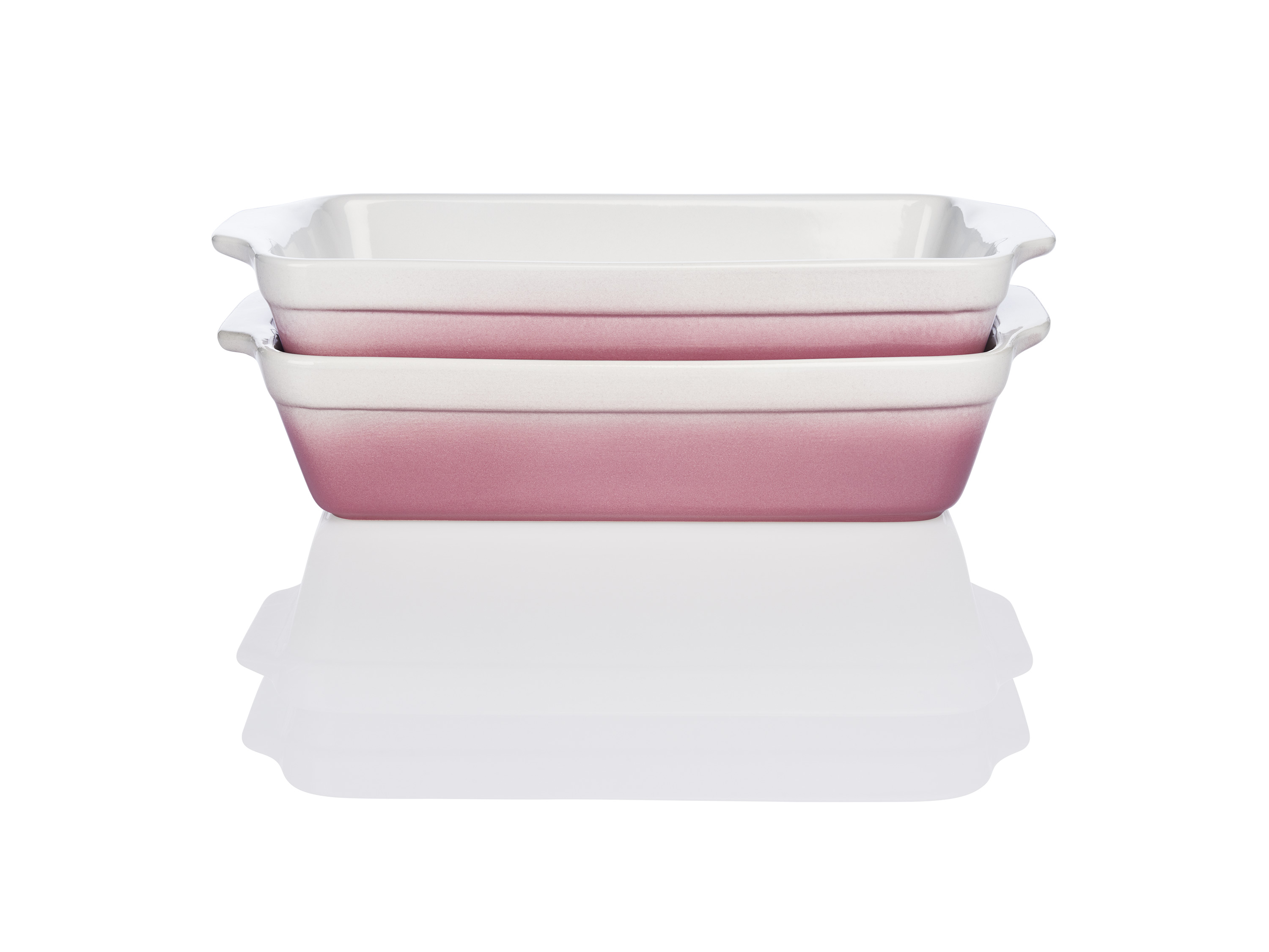 Ovenschaal-ovenschalenset (Set van 2 klein-roze)