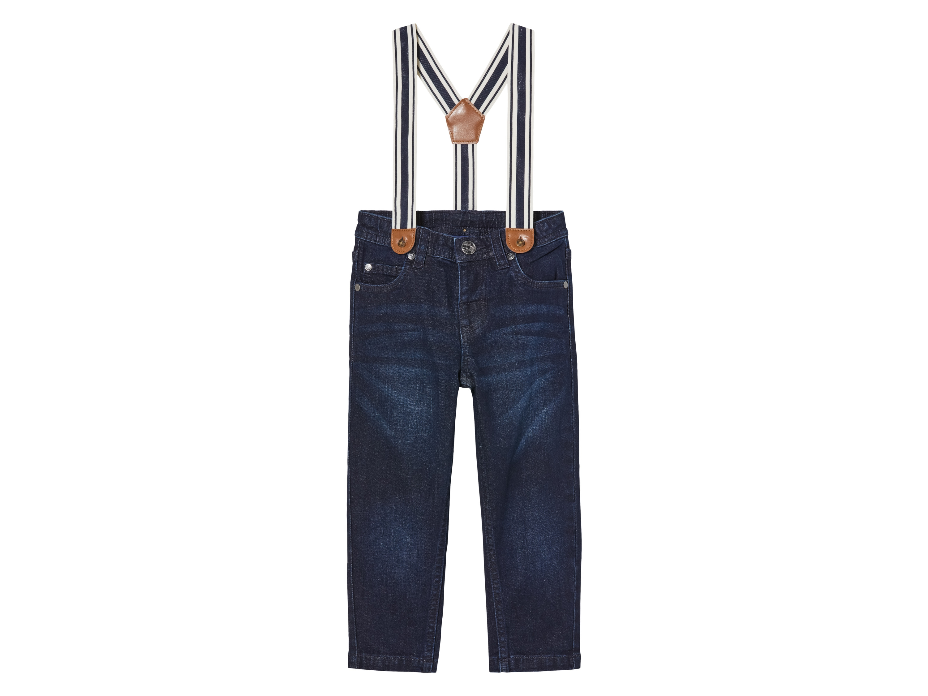 lupilu Jongens Jeans Slim Fit met Bretels (116, Donkerblauw)