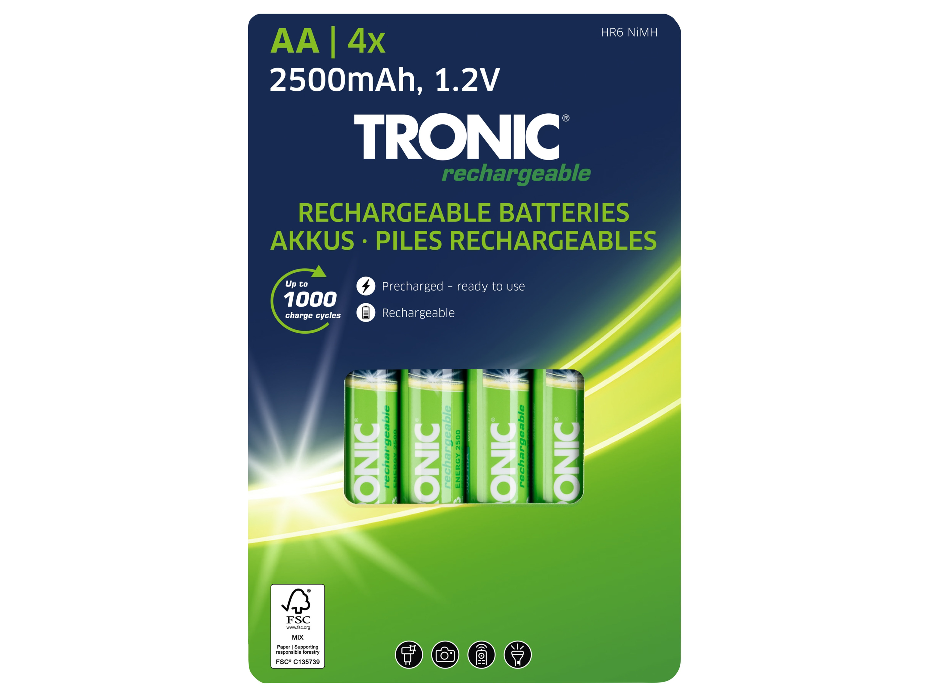 TRONIC Oplaadbare batterijen (AA)