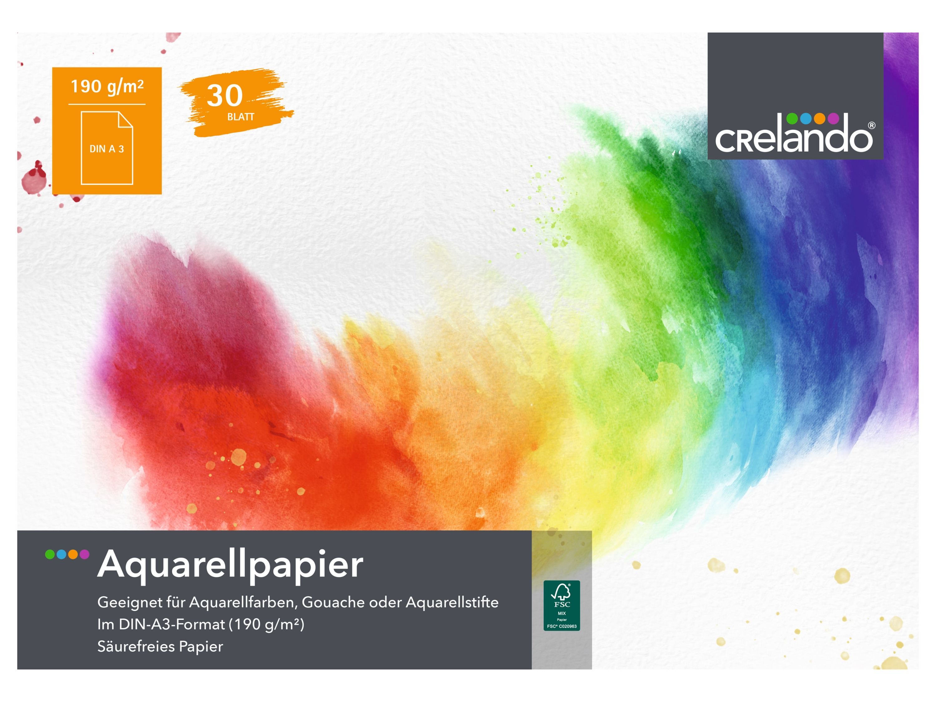 crelando Aquarelpapier of tekenblok (Aquarelpapierblok A3)