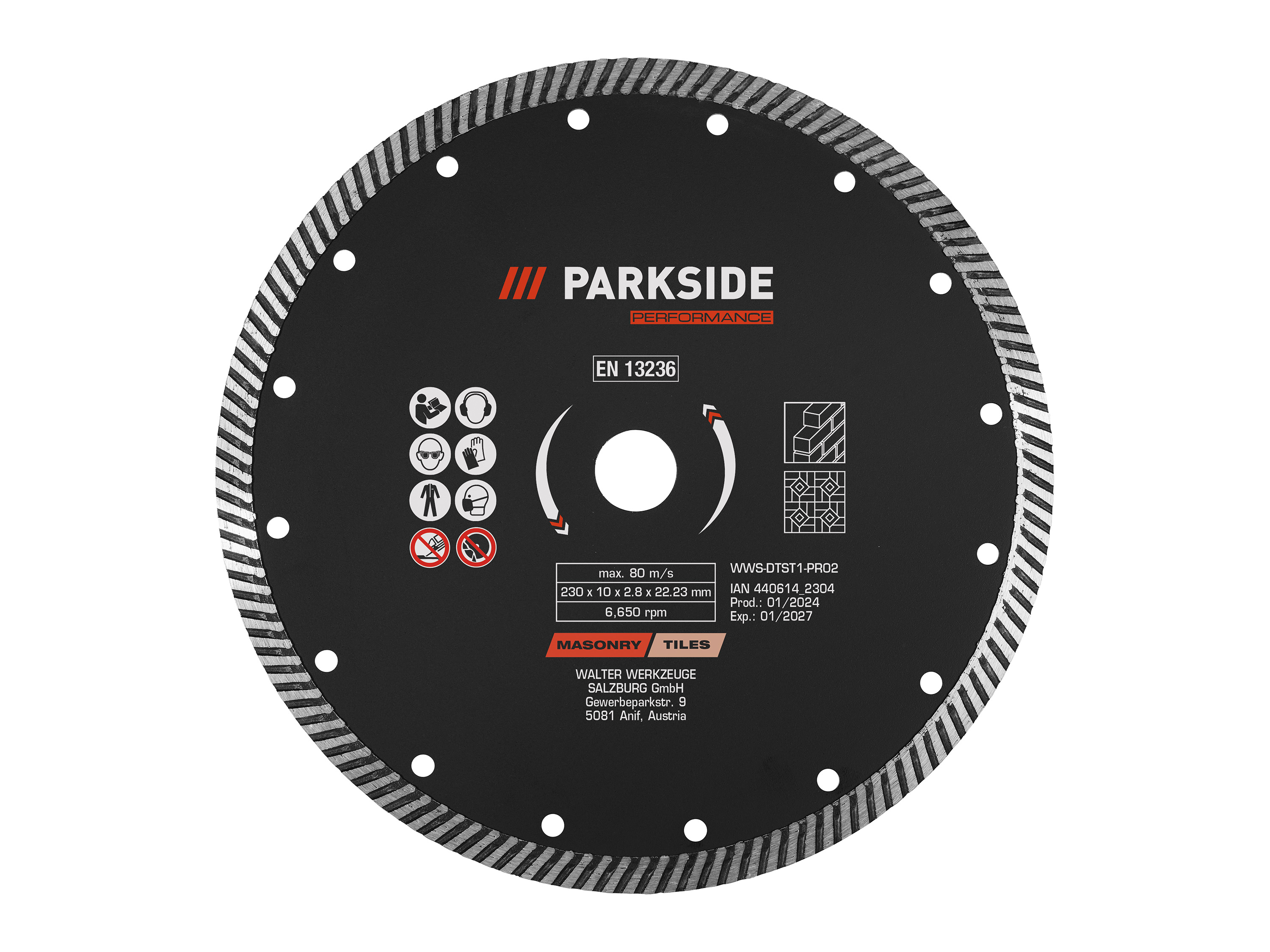 PARKSIDE PERFORMANCE Doorslijpschijven / lamellenschijven Ø 230 mm (Diamantdoorslijpschijf (turbo))