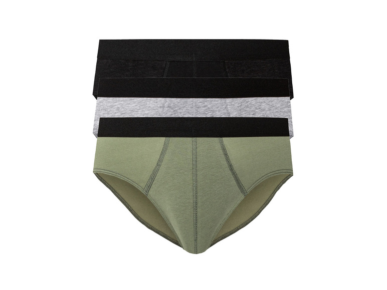3 heren slips (XL, Zwart/grijs/groen)