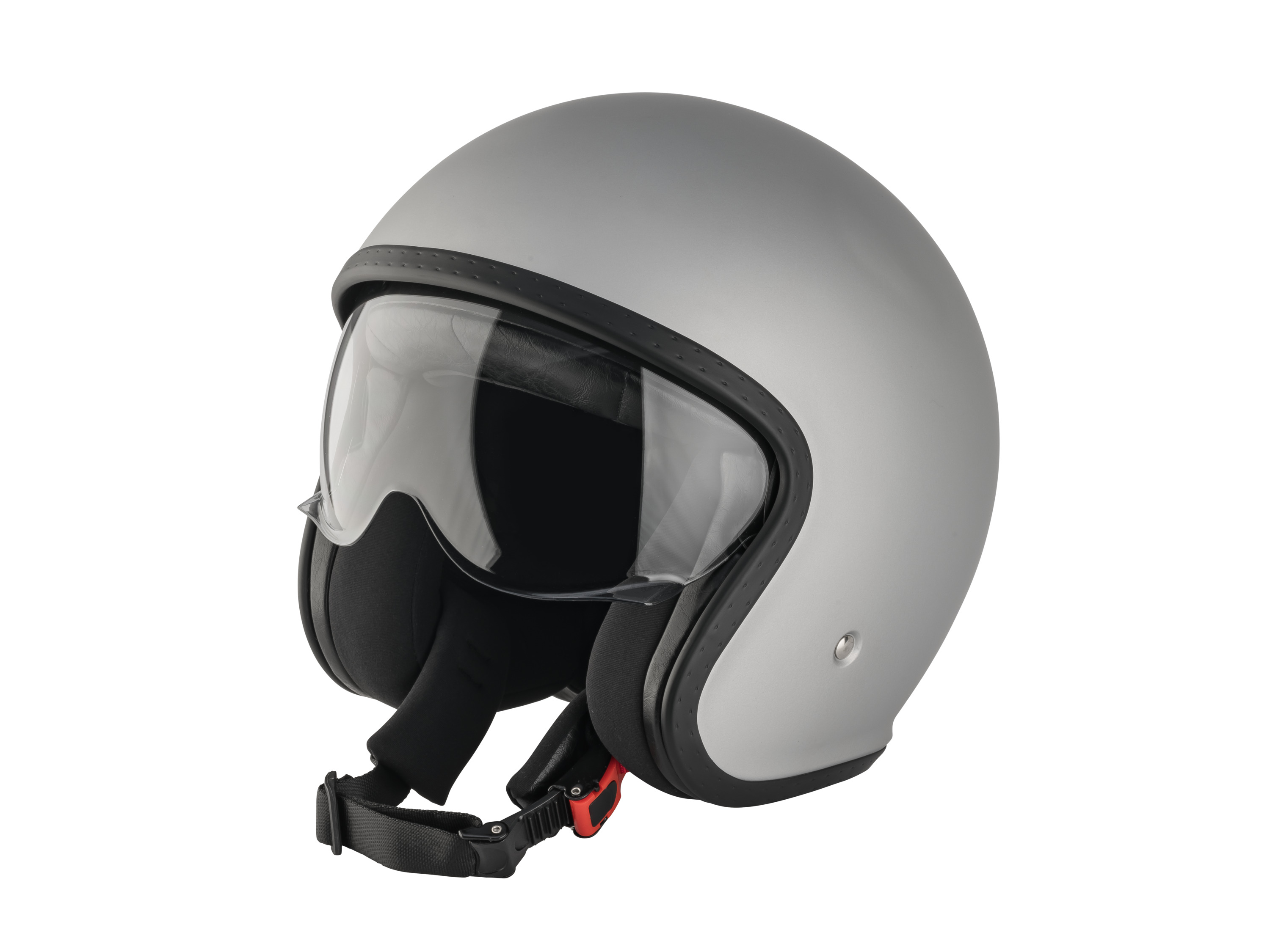 ULTIMATE SPEED Scooterhelm met vizier M (Zilver/grijs)