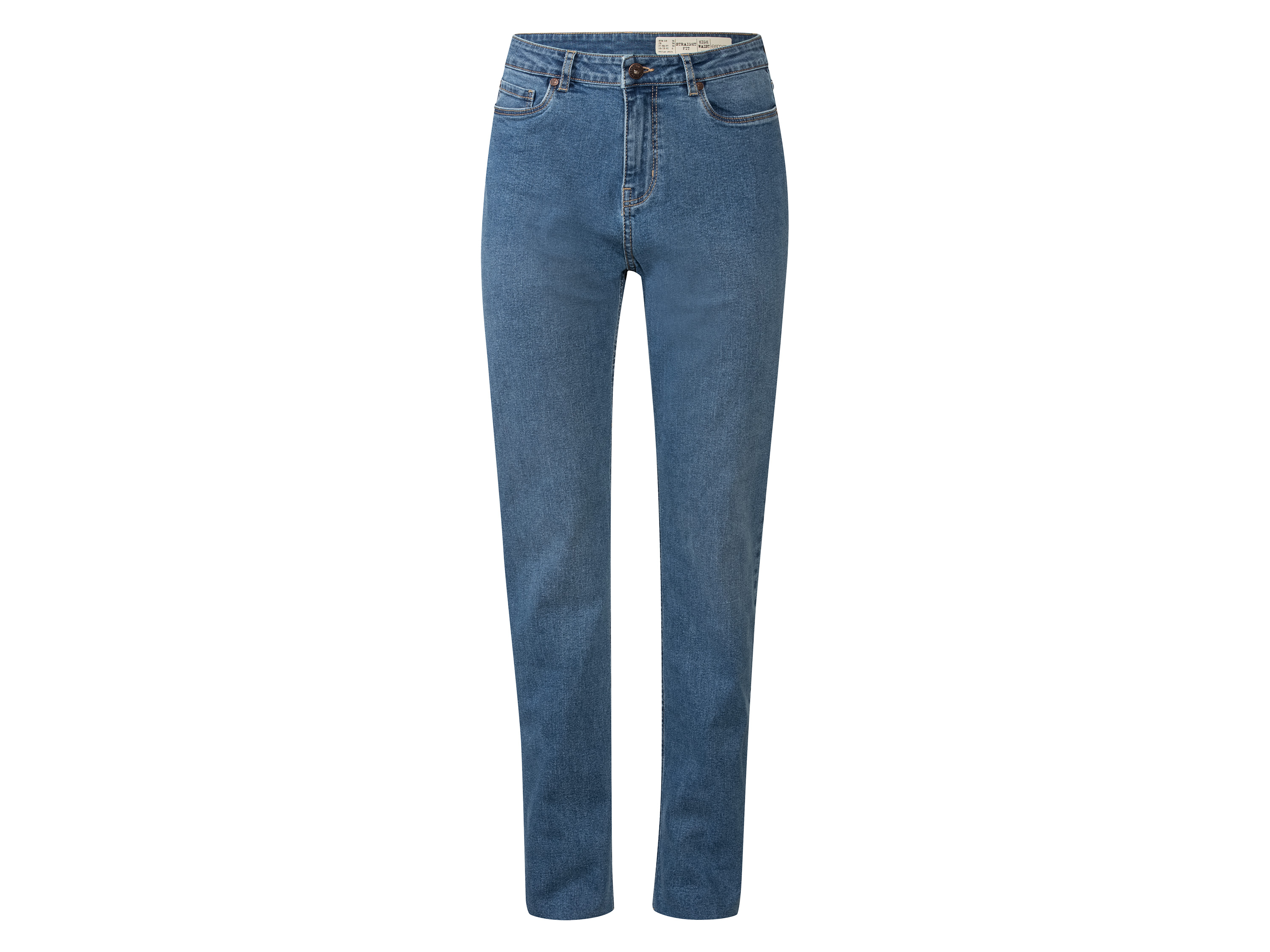 esmara Dames jeans straight fit (46, lang, Blauw)