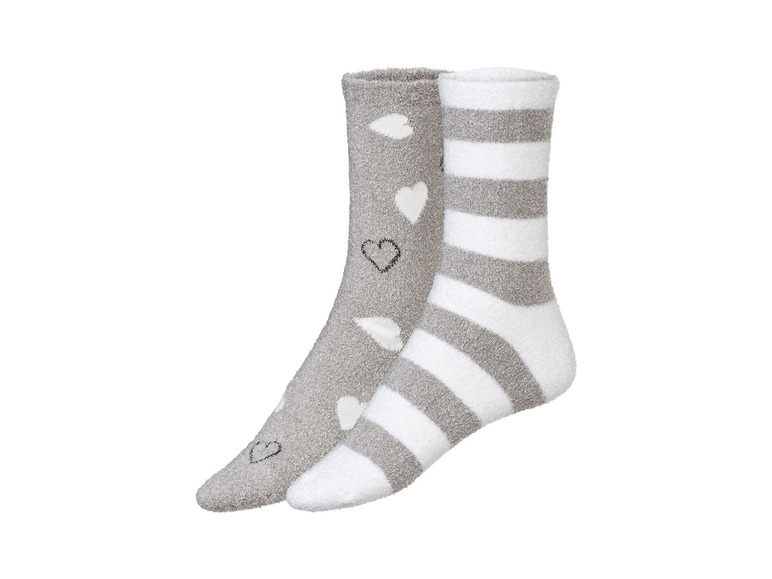 esmara 2 paar dames sokken (35-38, Grijs/wit)
