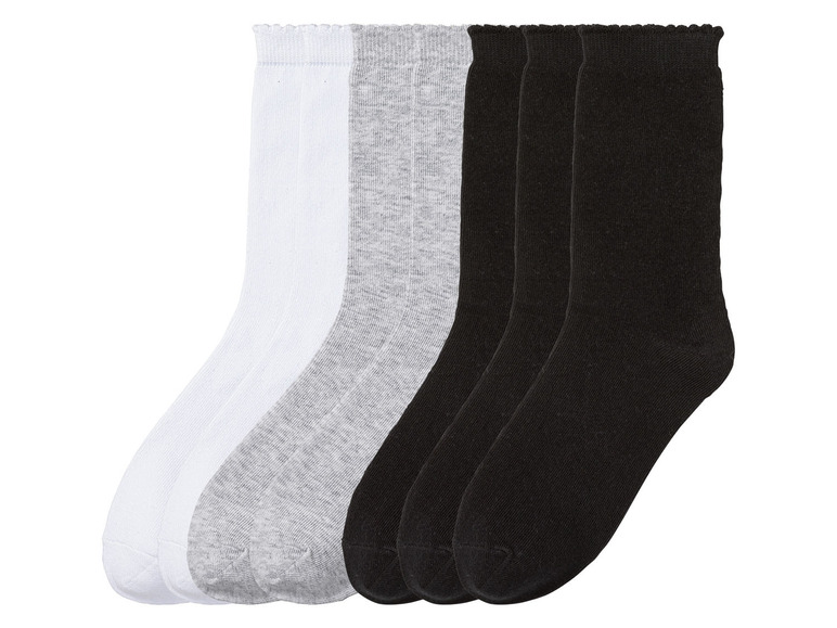 pepperts! 7 paar meisjes sokken (39-42, Wit/grijs/zwart)