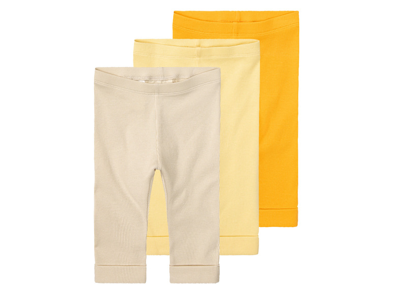 lupilu 3 baby leggings (50/56, Mosterd/geel/grijs)
