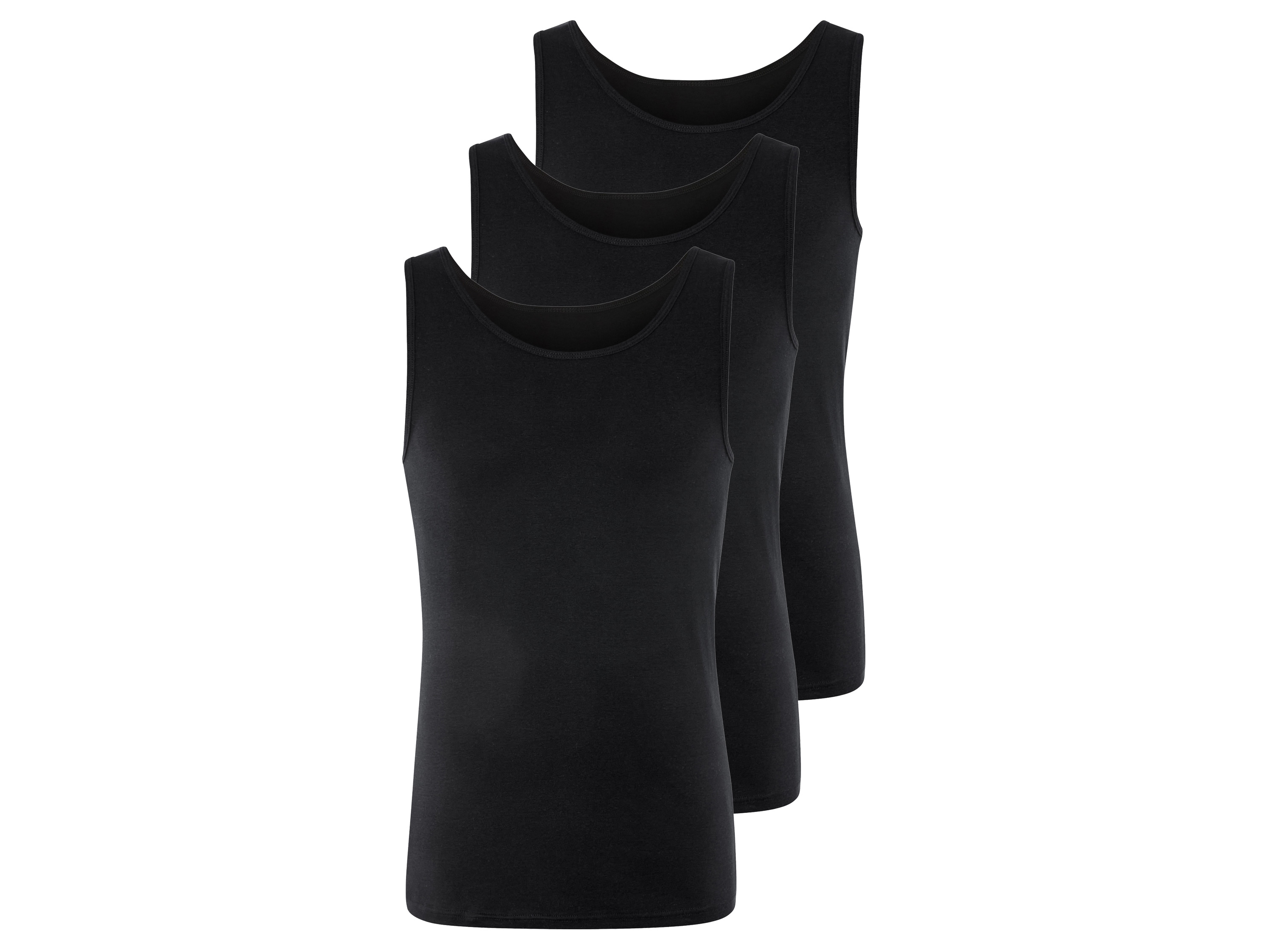 LIVERGY Heren tanktop 3-pack (M, Zwart)