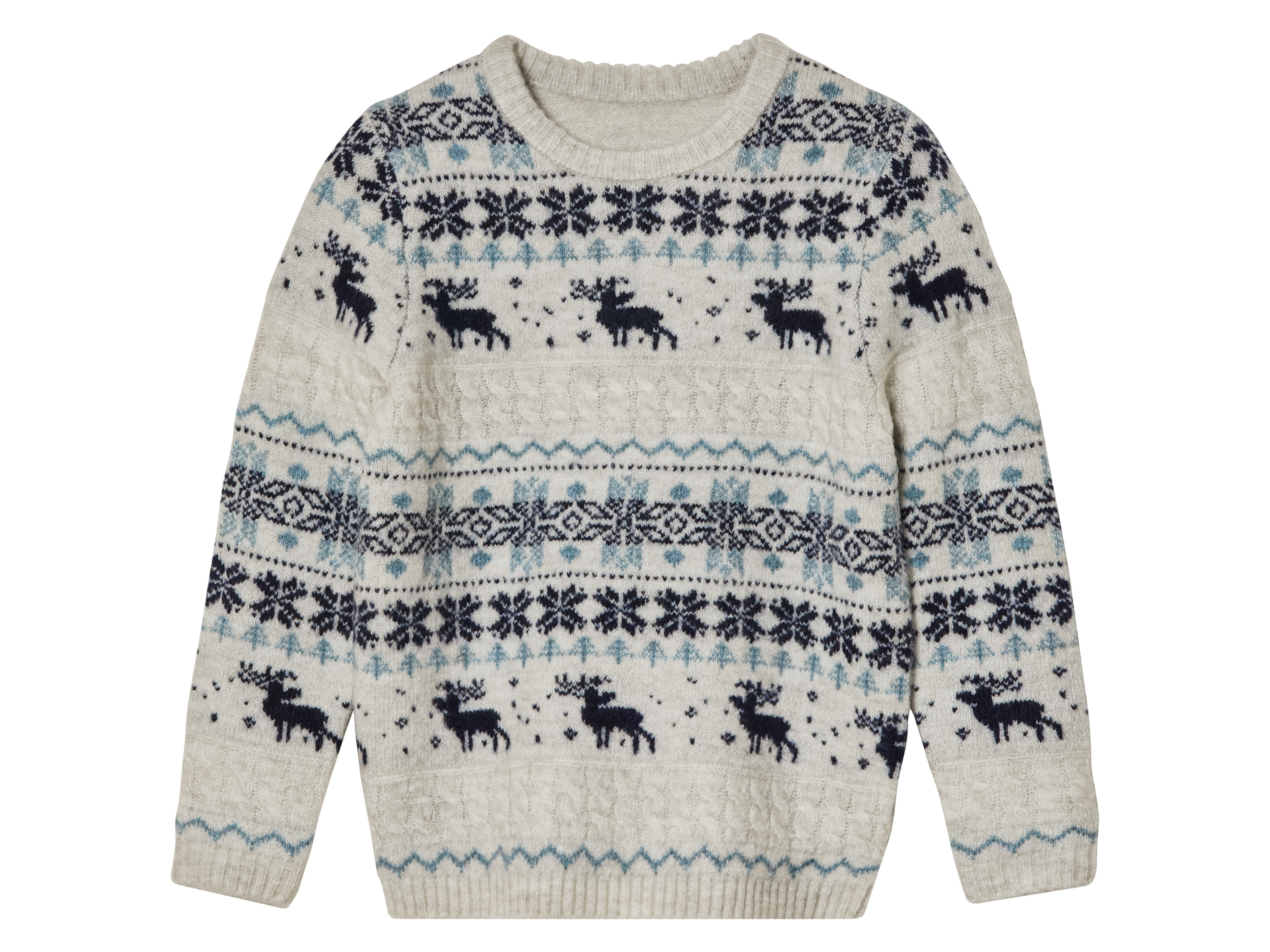 lupilu Kinder kersttrui (110/116, Beige/blauw)