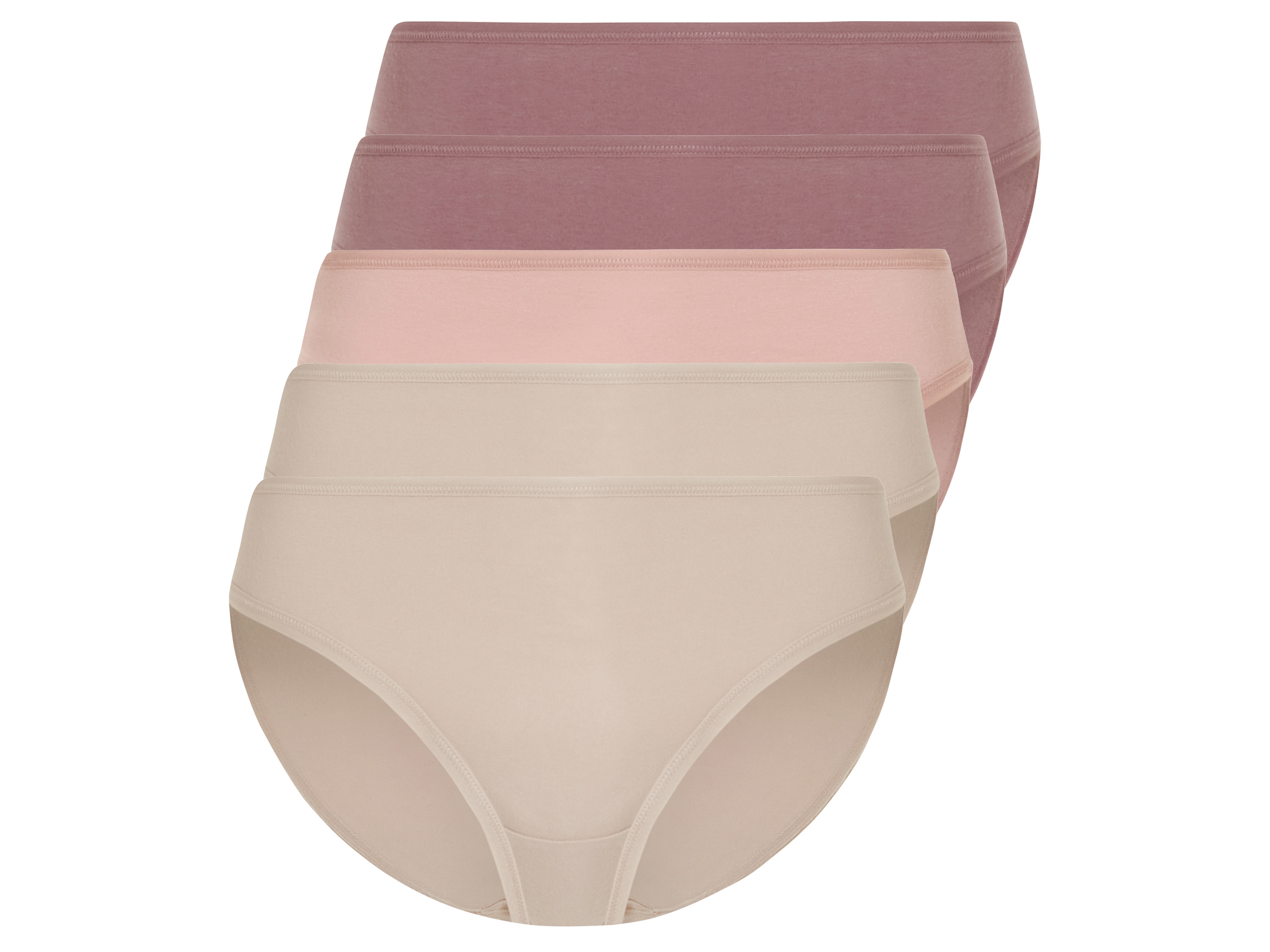 esmara Dames slips 5-pack (roze/roze/beige, M (40/42))