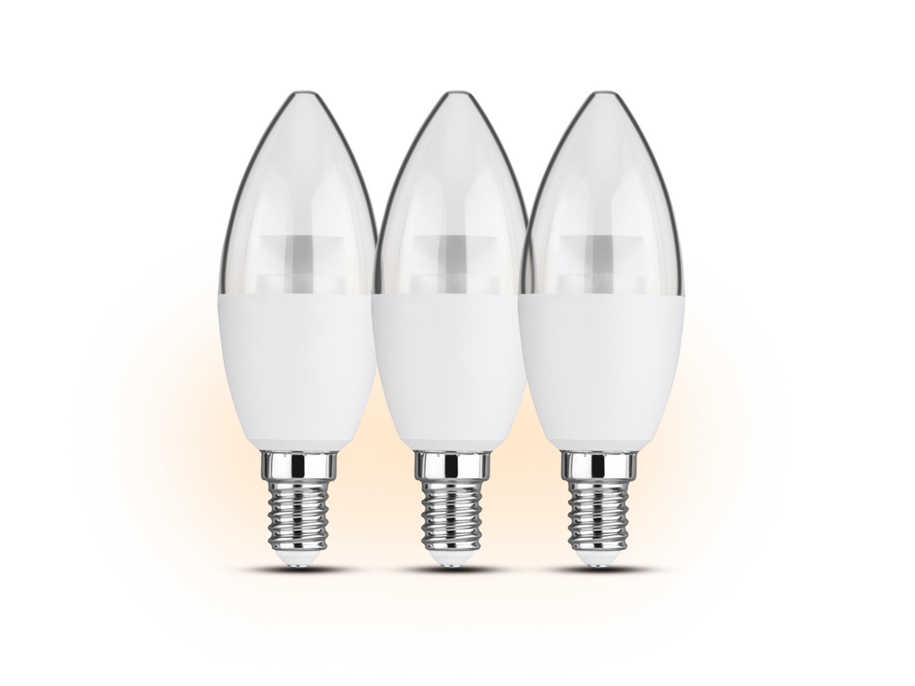 LIVARNO home 2 of 3 LED-lampen E27 / E14 (3 kaarsen transparant 4,9W E14)