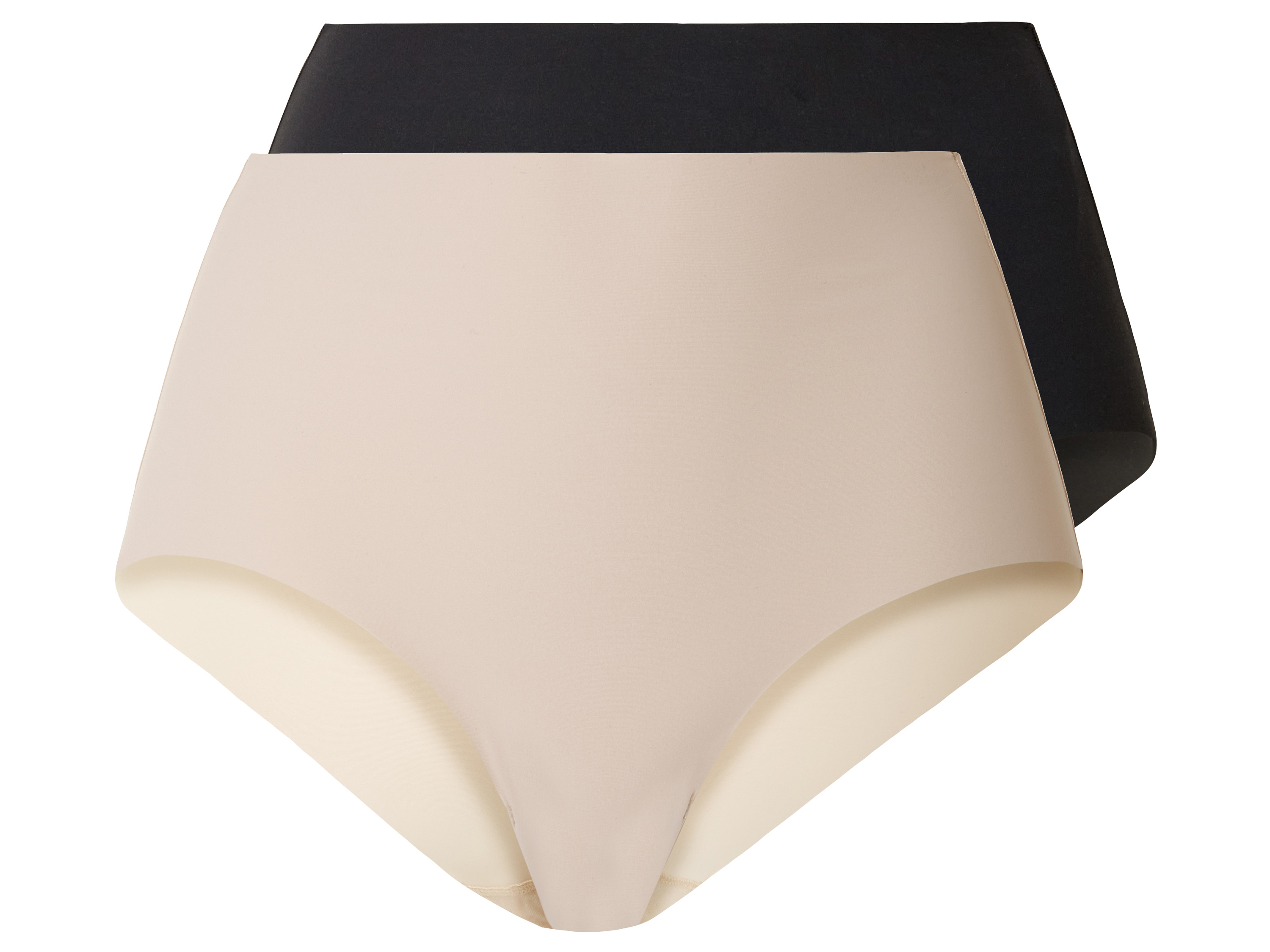 esmara 2 dames lasercut buik-weg-slips (S (36-38), Zwart/beige)