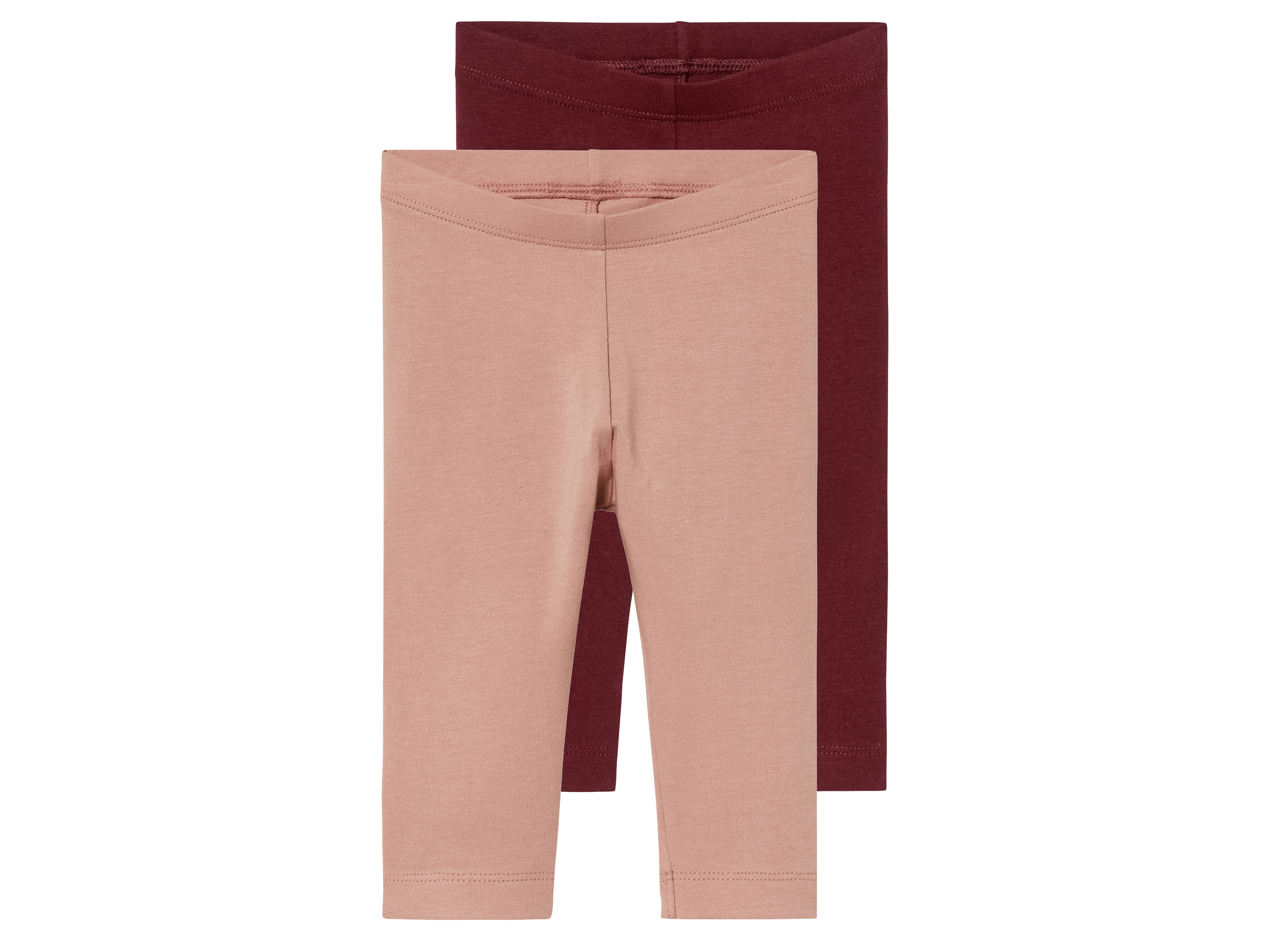 lupilu 2 paar baby leggings (86/92, Donkerrood/roze)