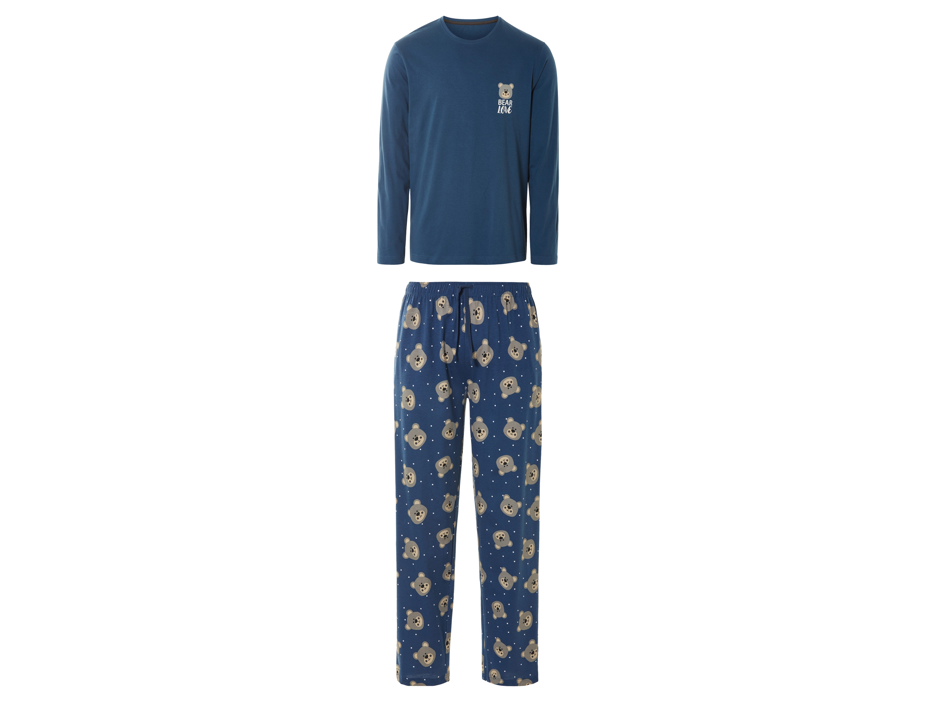 LIVERGY Heren pyjama (L (52-54), Marineblauw)