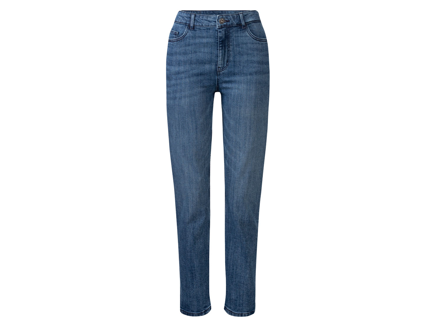 esmara Dames jeans - straight fit (40, kort, Donkerblauw)