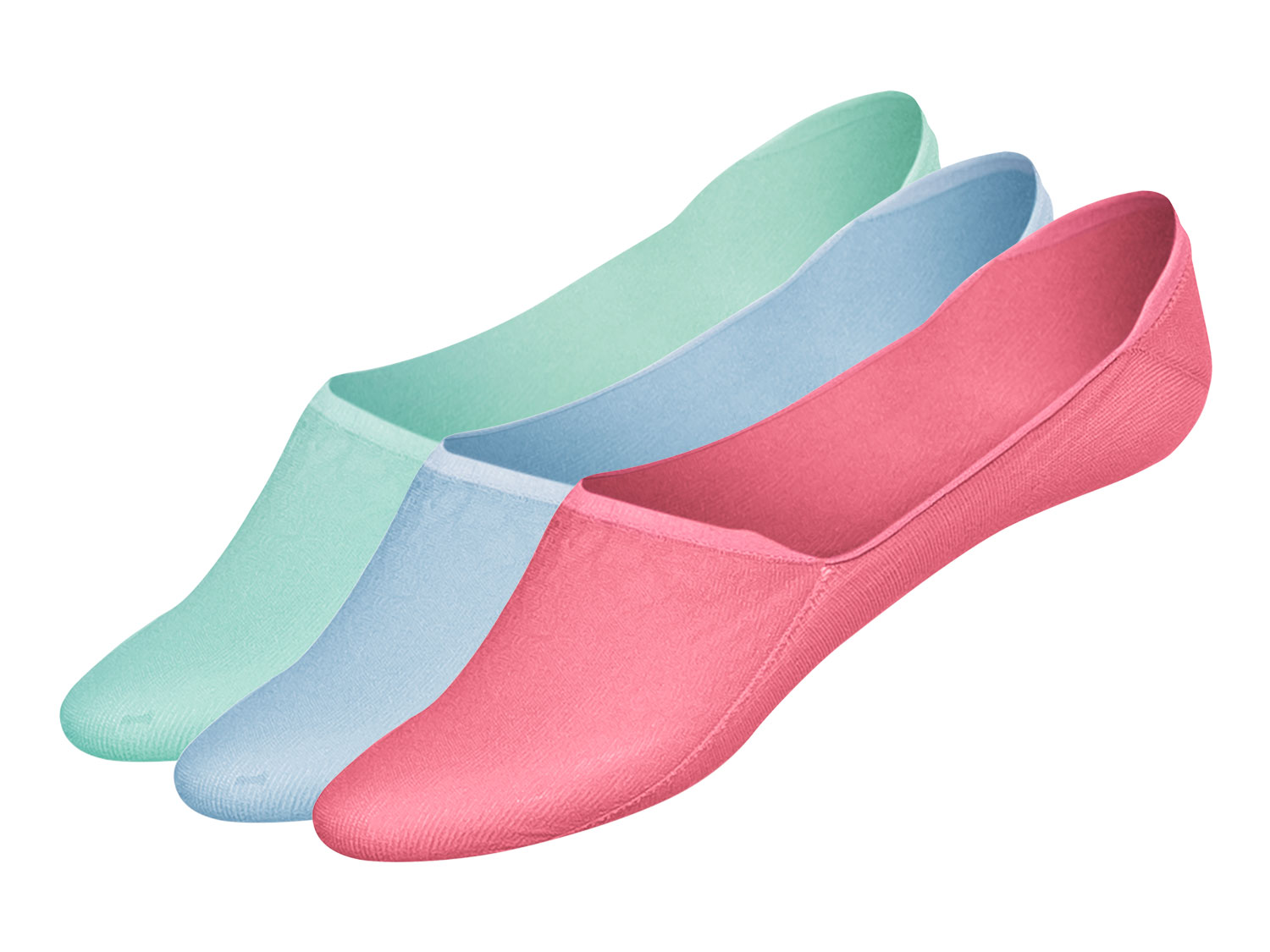 esmara 3 paar sneakersokken (39-42, Roze/mint/blauw, Mid-Cut)