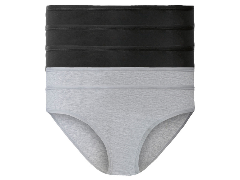 esmara 5 dames slips (XL (48/50), Zwart/grijs)